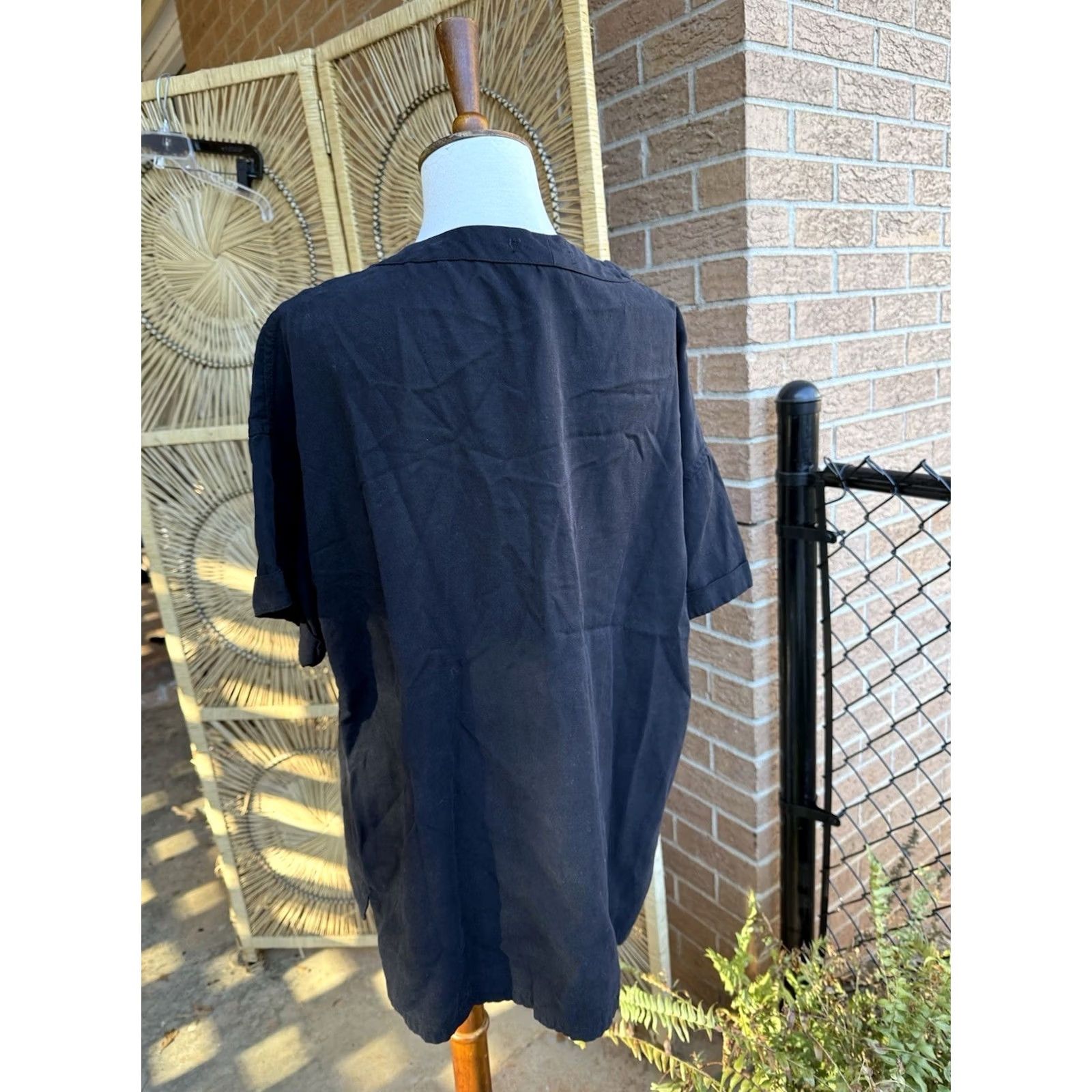 Vintage Matty M Blouse Linen Blend Black Top XL Women Casual Size XL / US 12-14 / IT 48-50 - 5 Thumbnail