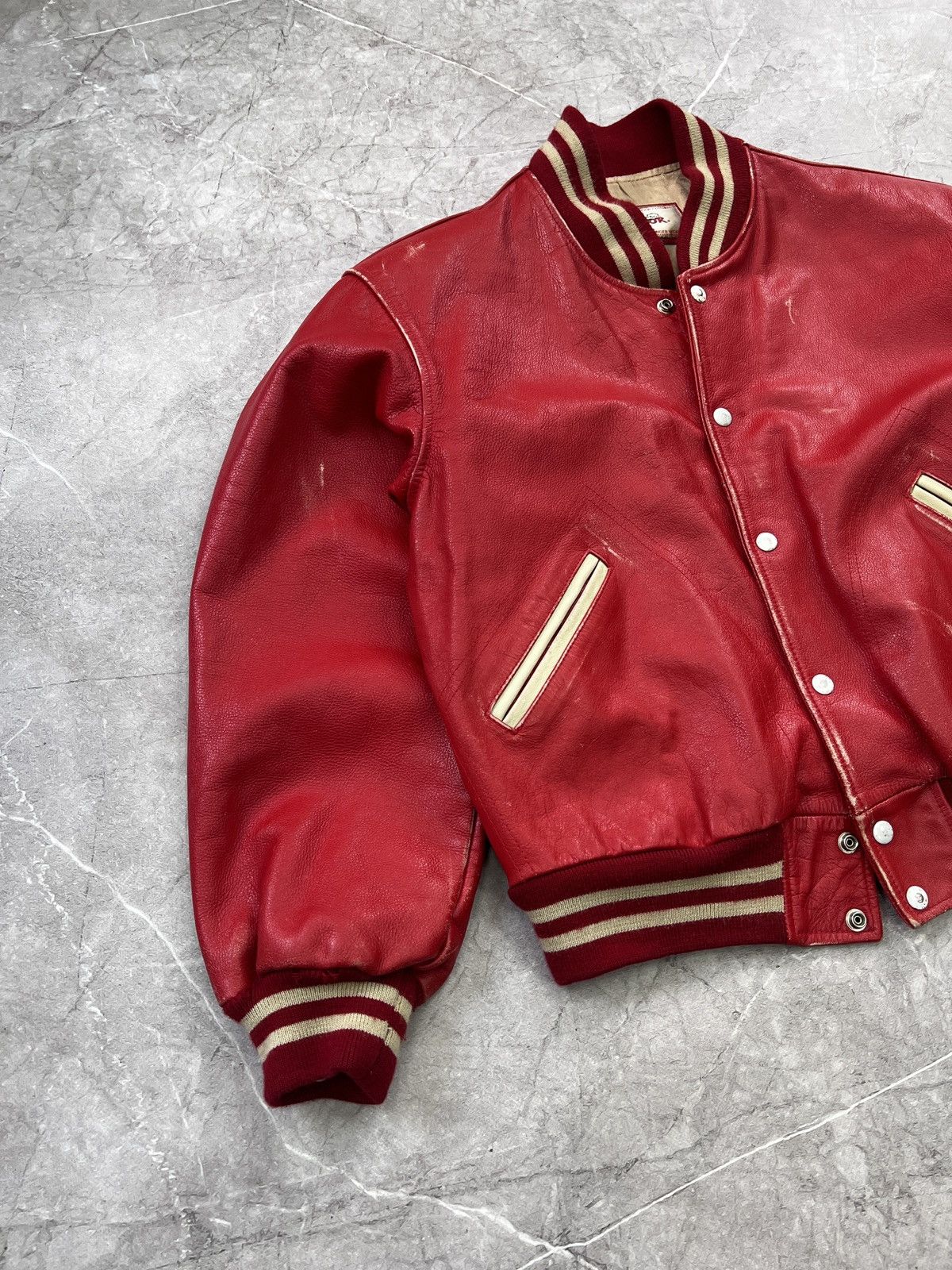 Lee × Vintage Vintage retro leather LEE STORM RIDER TREVOR VARSITY JACKET Size US M / EU 48-50 / 2 - 3 Thumbnail