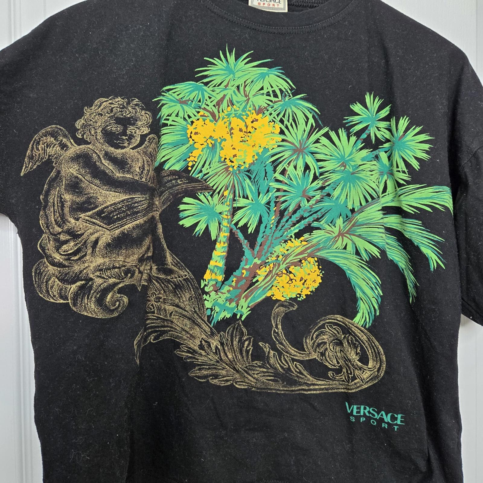Versace Versace Shirt Womens 50 Black Cotton Baby Tee Graphic Size L / US 10 / IT 46 - 4 Thumbnail