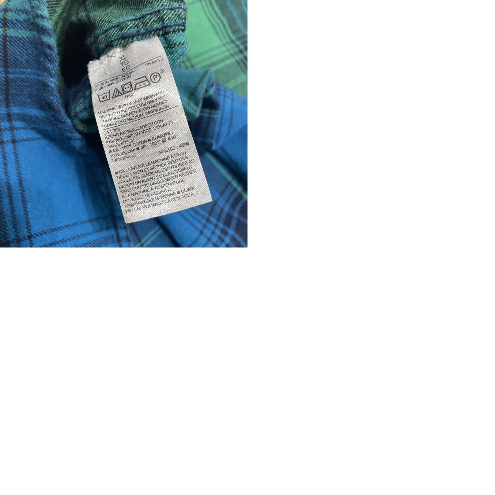 Old Navy OLD NAVY Flannel Shirt Men XL Blue Green Bright Blackwatch Plaid Button-Up Casual Outdoors Critical: Chamois Beach Pilled Size US XL / EU 56 / 4 - 12 Thumbnail