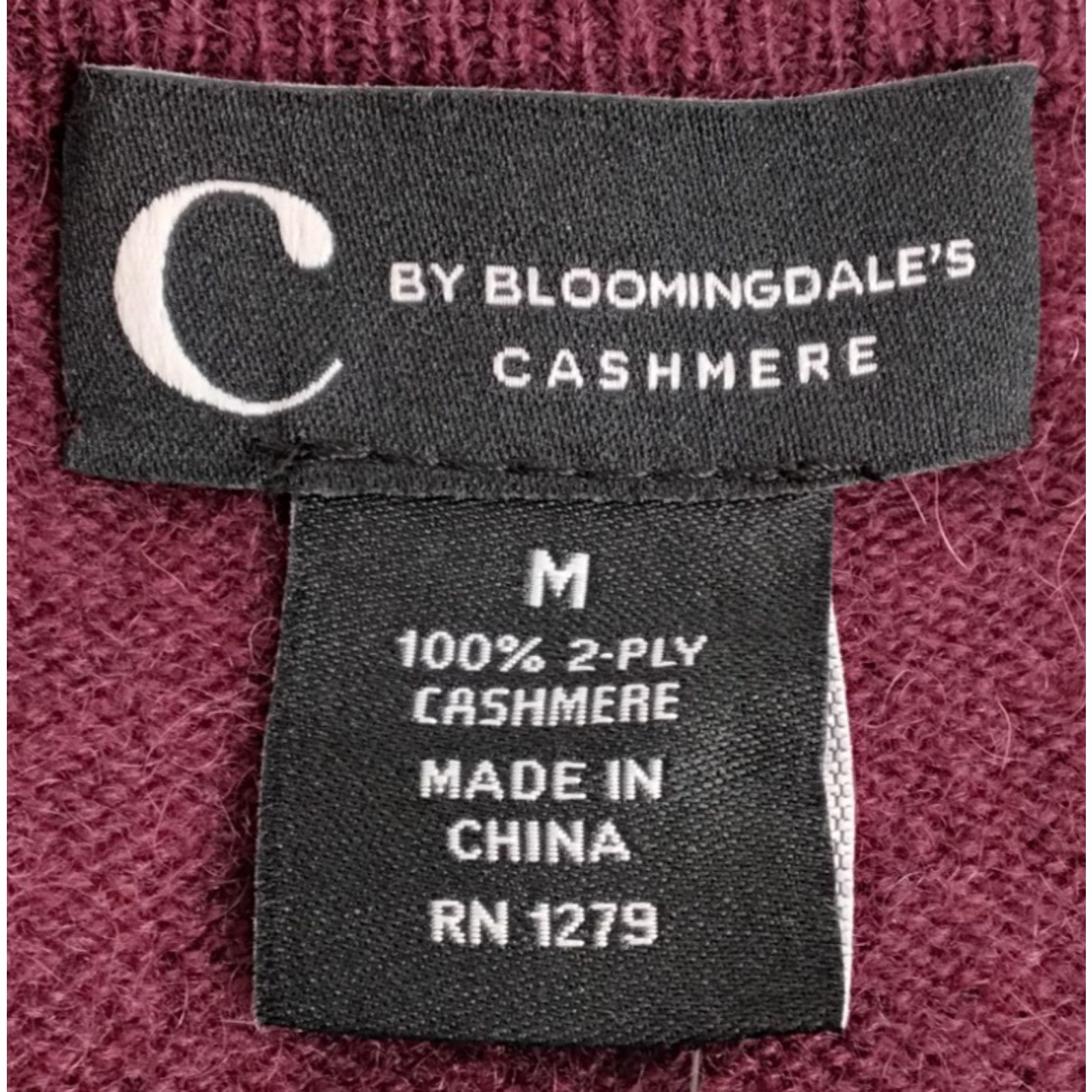 Bloomingdale's C by Bloomingdale's V-Neck Sweater Women M Red Cashmere NWT Size M / US 6-8 / IT 42-44 - 7 Thumbnail