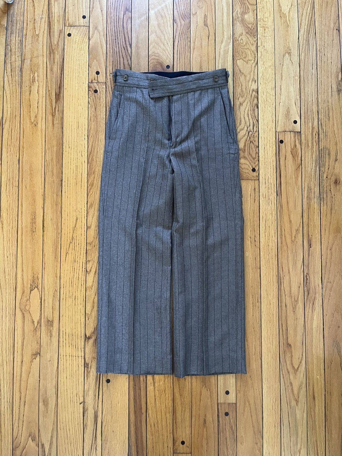 Japanese Brand × Needles × Vintage Brown Pinstripe Needles Dress pants Size US 28 / EU 44 - 1 Thumbnail