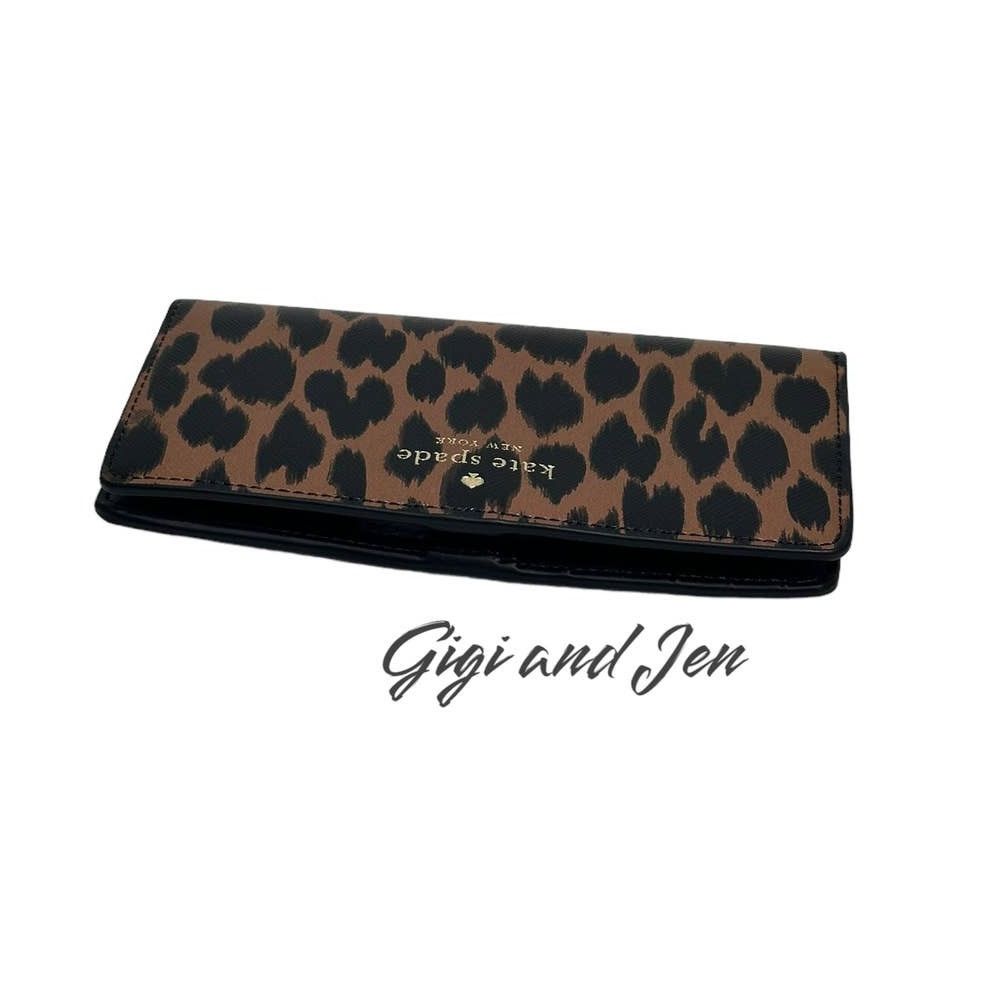 Kate Spade Kate Spade Schuyler Animal Leopard Print Slim Bifold Wallet Size ONE SIZE - 5 Thumbnail