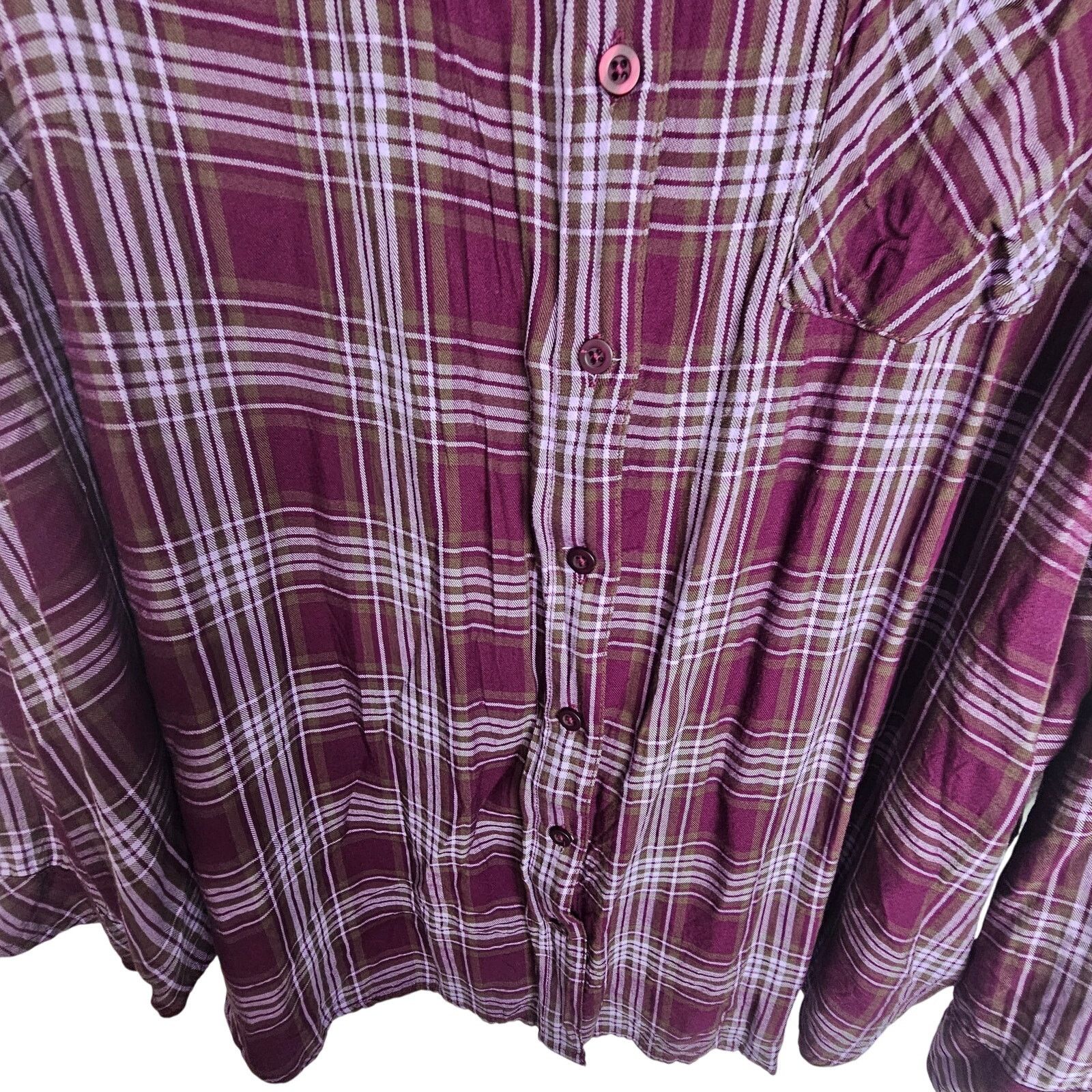 Torrid Torrid Womens Plaid Button Shirt Plus Size 3X Grunge Skater Size 3XL / US 20-22 - 3 Thumbnail