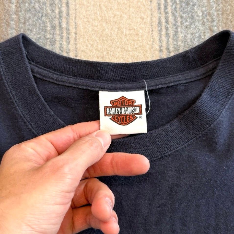 Harley Davidson Harley Davidson Mens T-Shirt Biker Size L Blue Short Sleeve Double Sided Whiskey Row Arizona Size US L / EU 52-54 / 3 - 3 Thumbnail