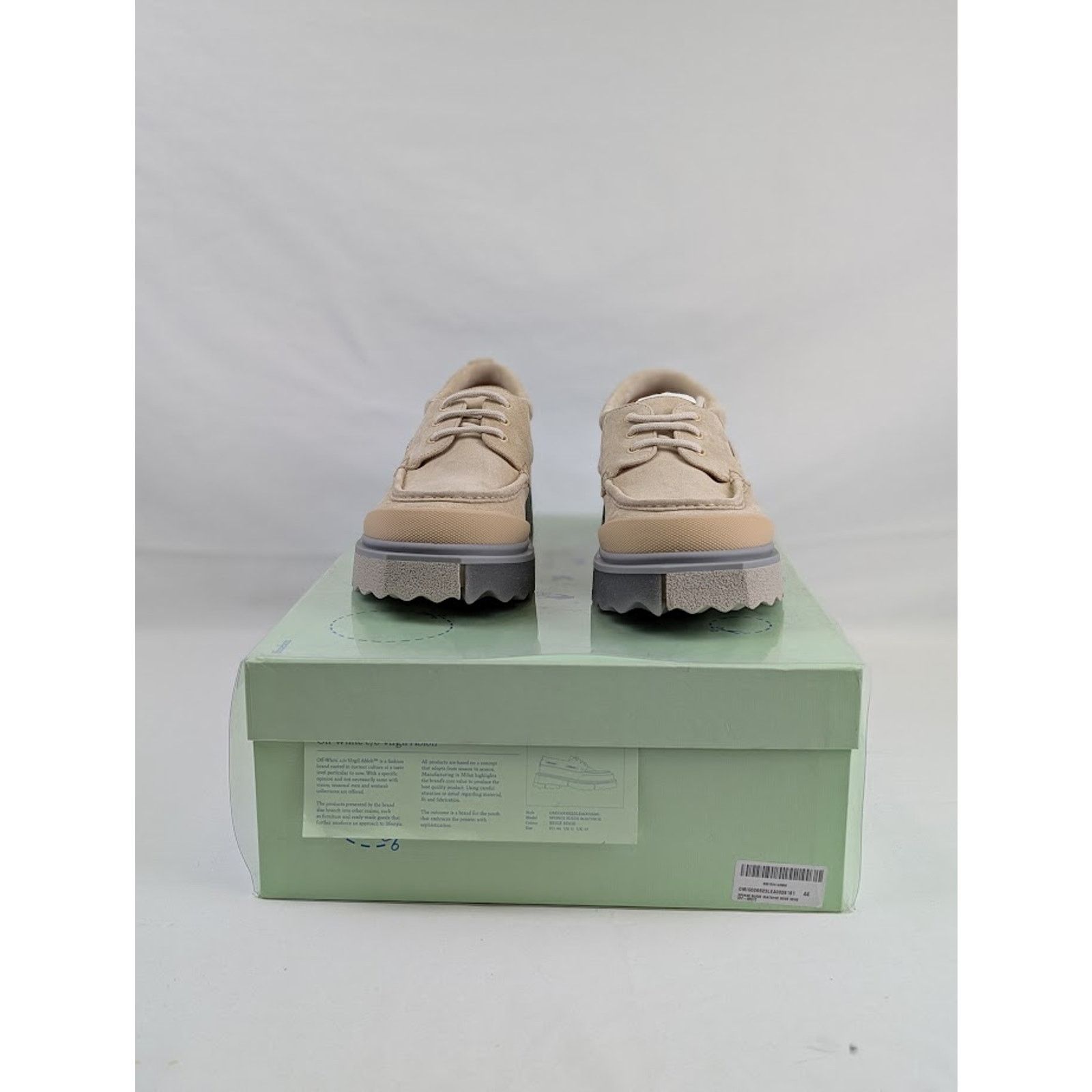 Off-White o1rshd1 Sponge Suede Boat Shoes in Beige Size US 12 / EU 45 - 12 Thumbnail