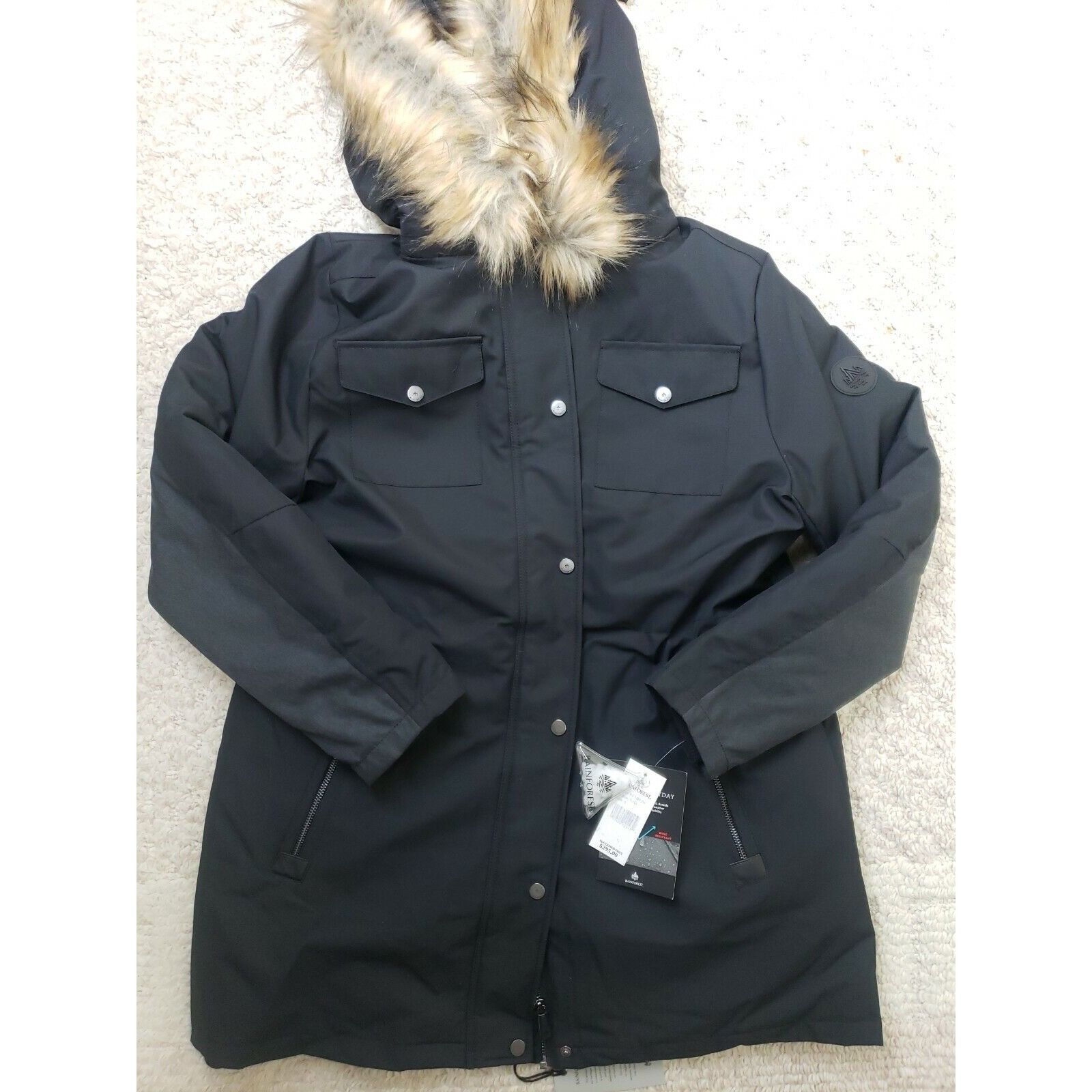Rainforest Rainforest Eco Down Hooded Coat Womens Sz L Black Faux Fur T Size L / US 10 / IT 46 - 6 Thumbnail