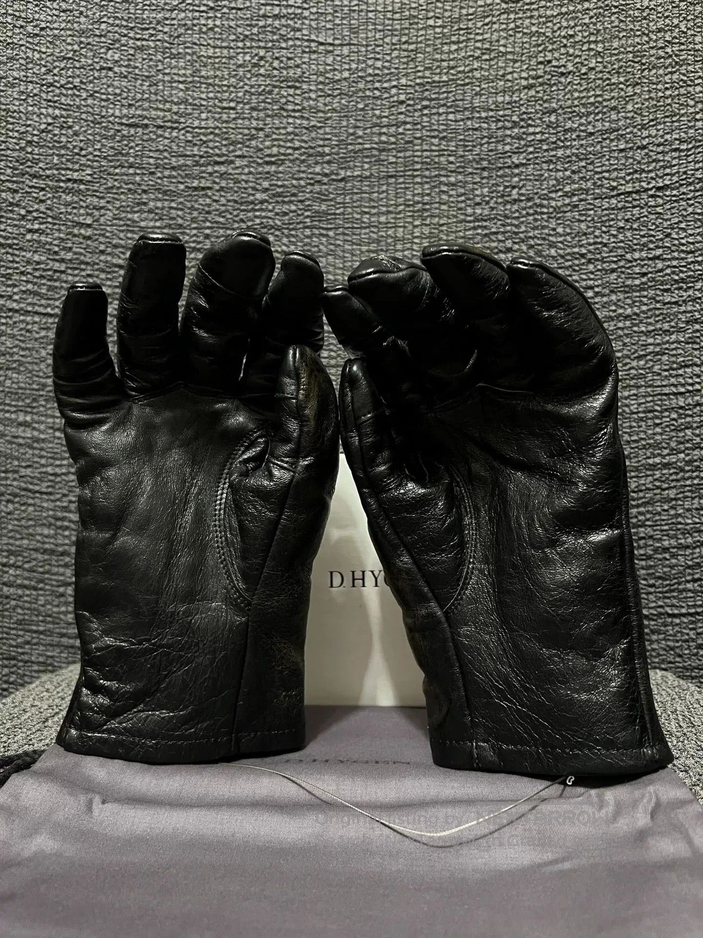 D.Hygen d hygen leather zip gloves with thumb opening. Size ONE SIZE - 3 Thumbnail