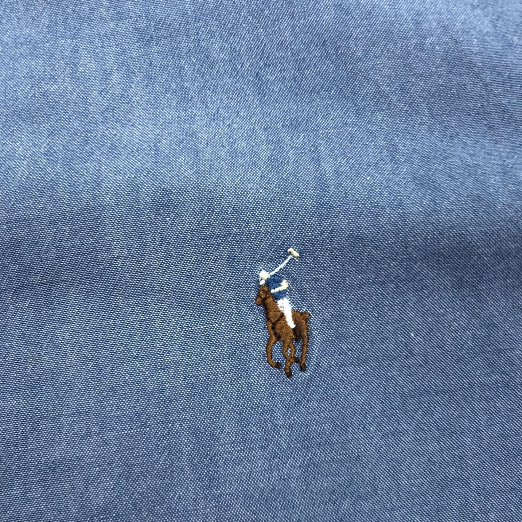 Ralph Lauren VINTAGE Ralph Lauren Shirt Polo Pony Button-Down 2XLT Tall Blue Chambray Men Size US XXL / EU 58 / 5 - 3 Thumbnail