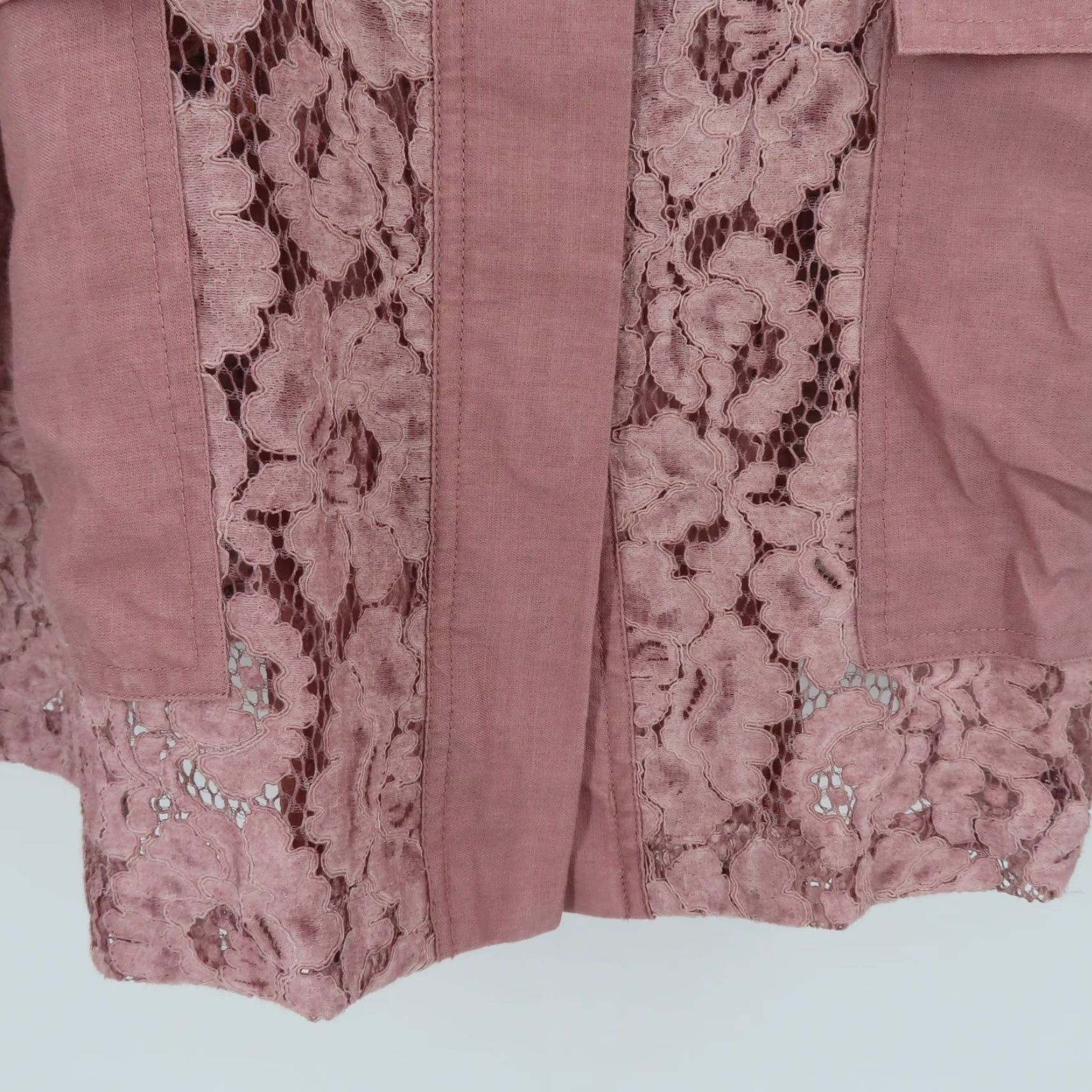 Vintage Lane Bryant Women 18/20 Purple Pink Floral Sheer Lace Long Sleeve Blouse NEW Size XXL / US 16-18 / IT 52-54 - 4 Thumbnail