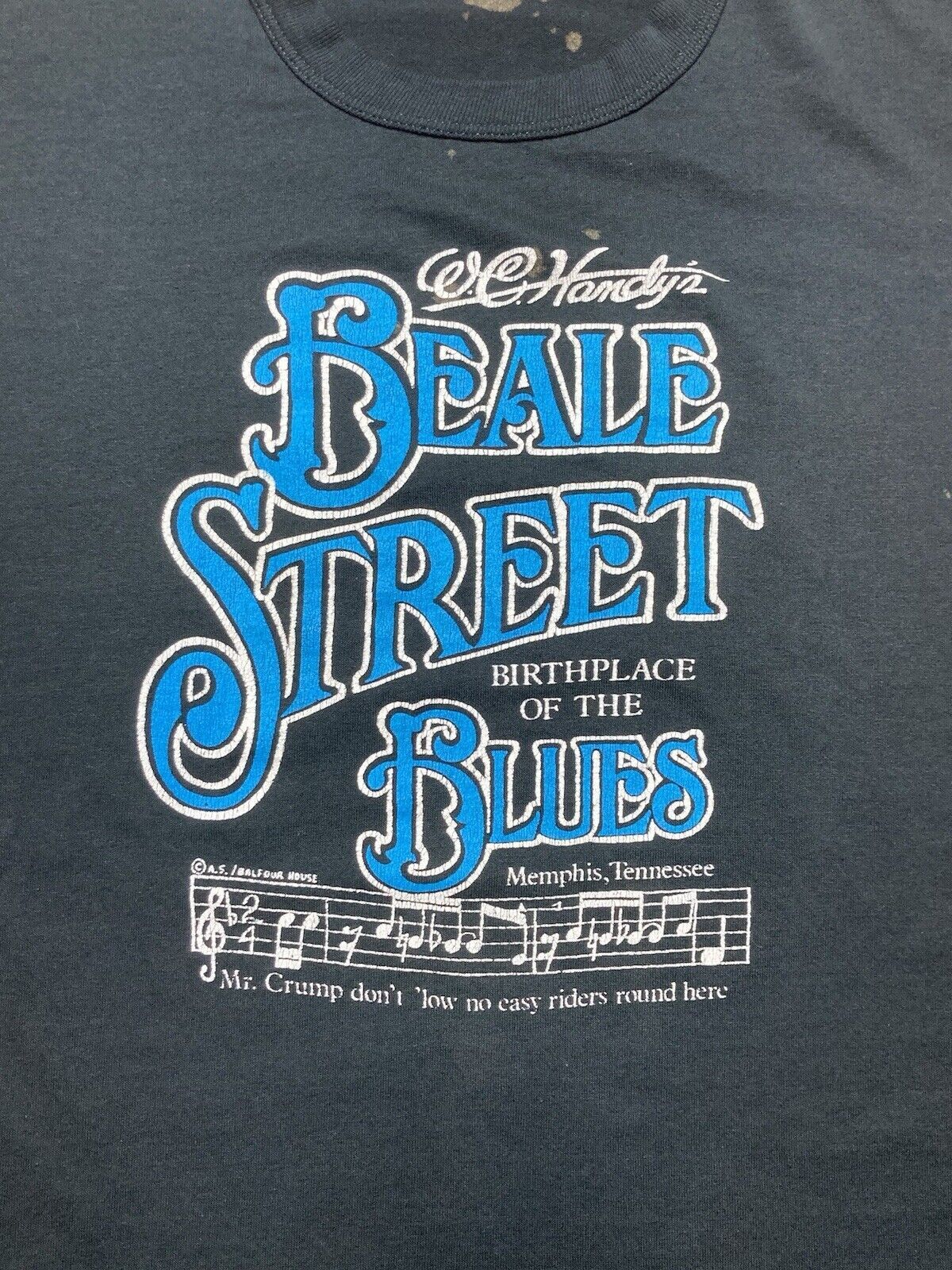 Russell Athletic × Vintage 80s t shirt Beale street blues WC Handy Memphis Russell XL Size US XL / EU 56 / 4 - 2 Thumbnail