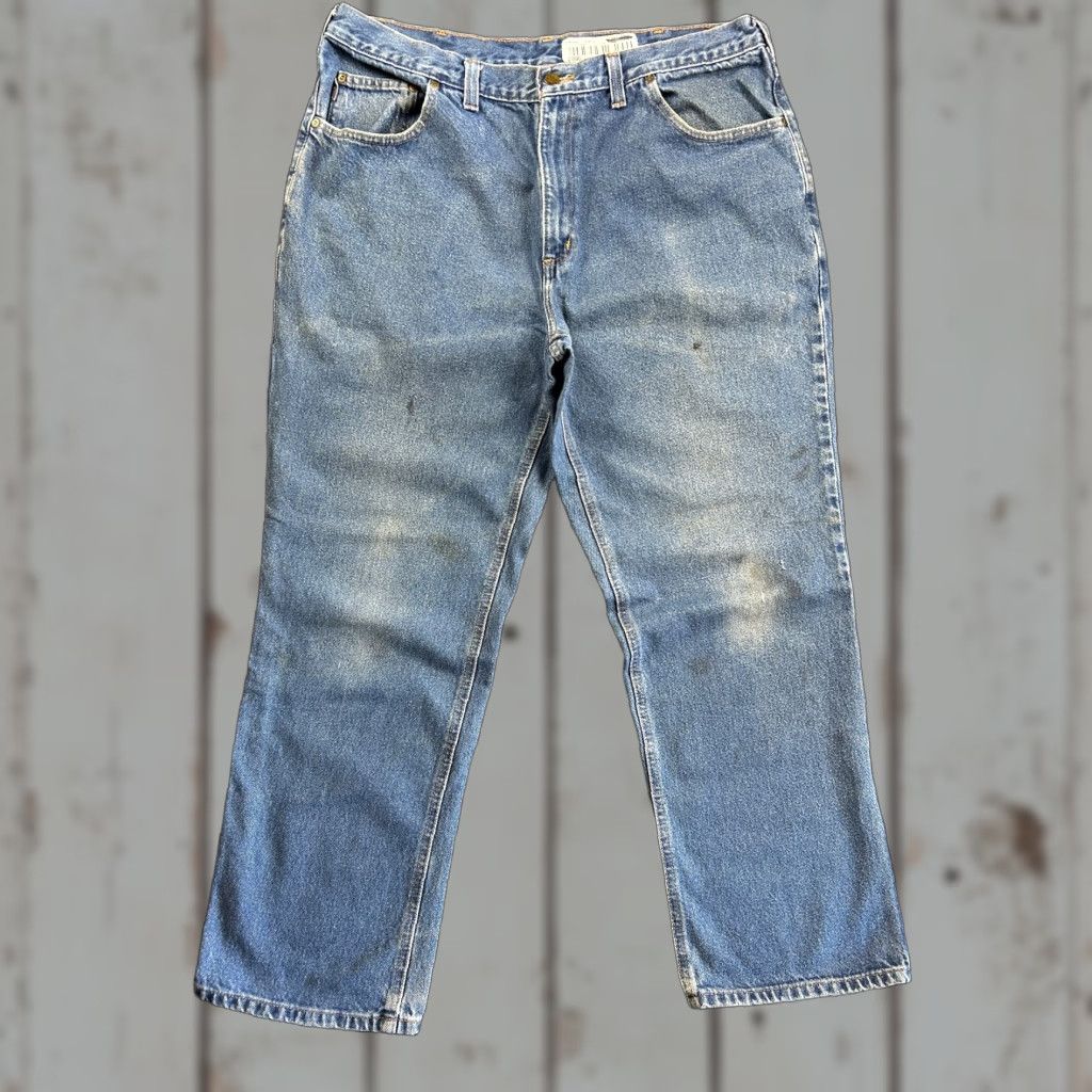 Carhartt VINTAGE Carhartt Jeans Relaxed Fit 38 x 30 Denim Blue 80s 90s Grunge Logo USA Men Jeans Size US 38 / EU 54 - 1 Thumbnail