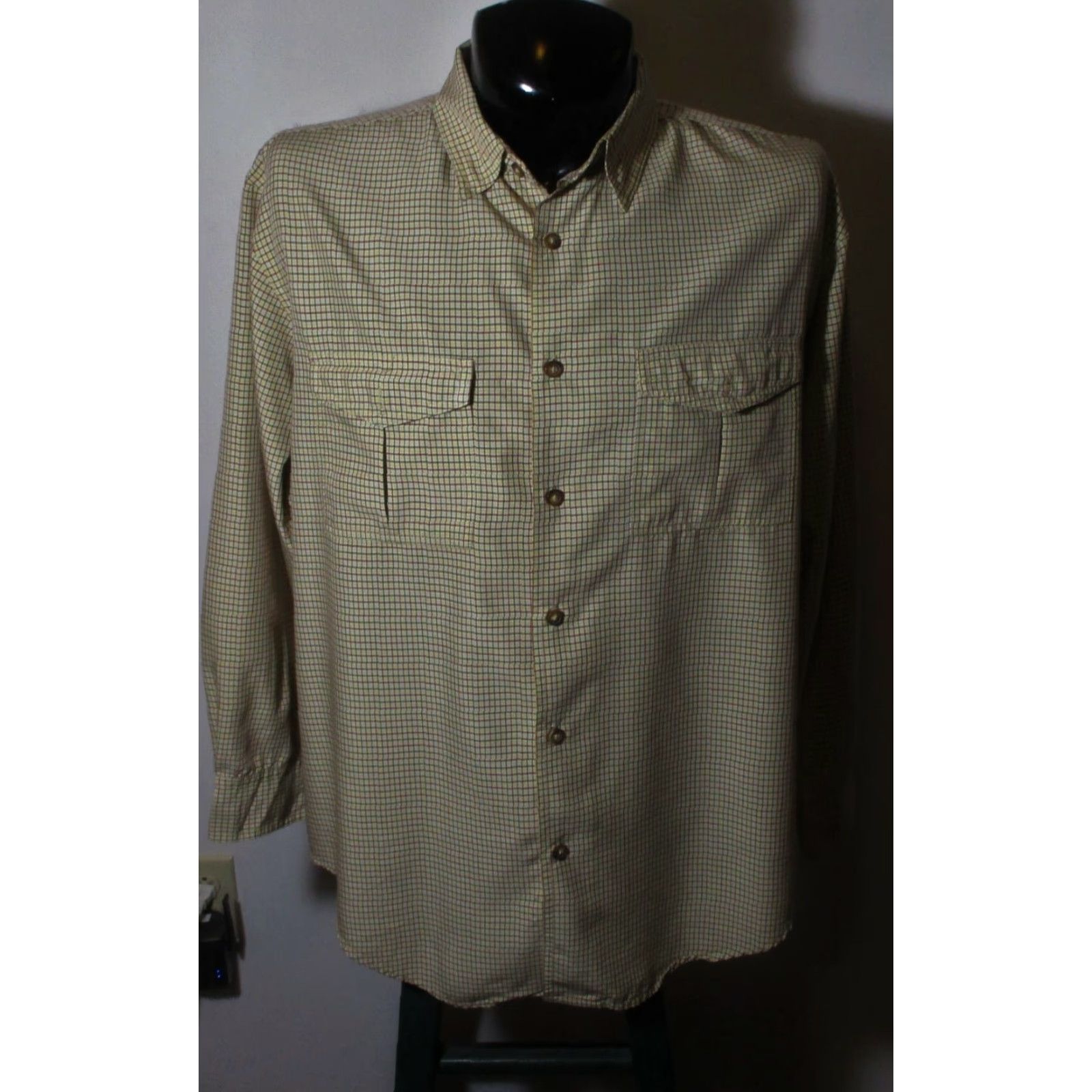 Orvis Orvis Tan Checkered Lyocell Blend Long Sleeve Shirt L Mens Button-Up Casual All Seasons Vintage: No Size US L / EU 52-54 / 3 - 2 Thumbnail