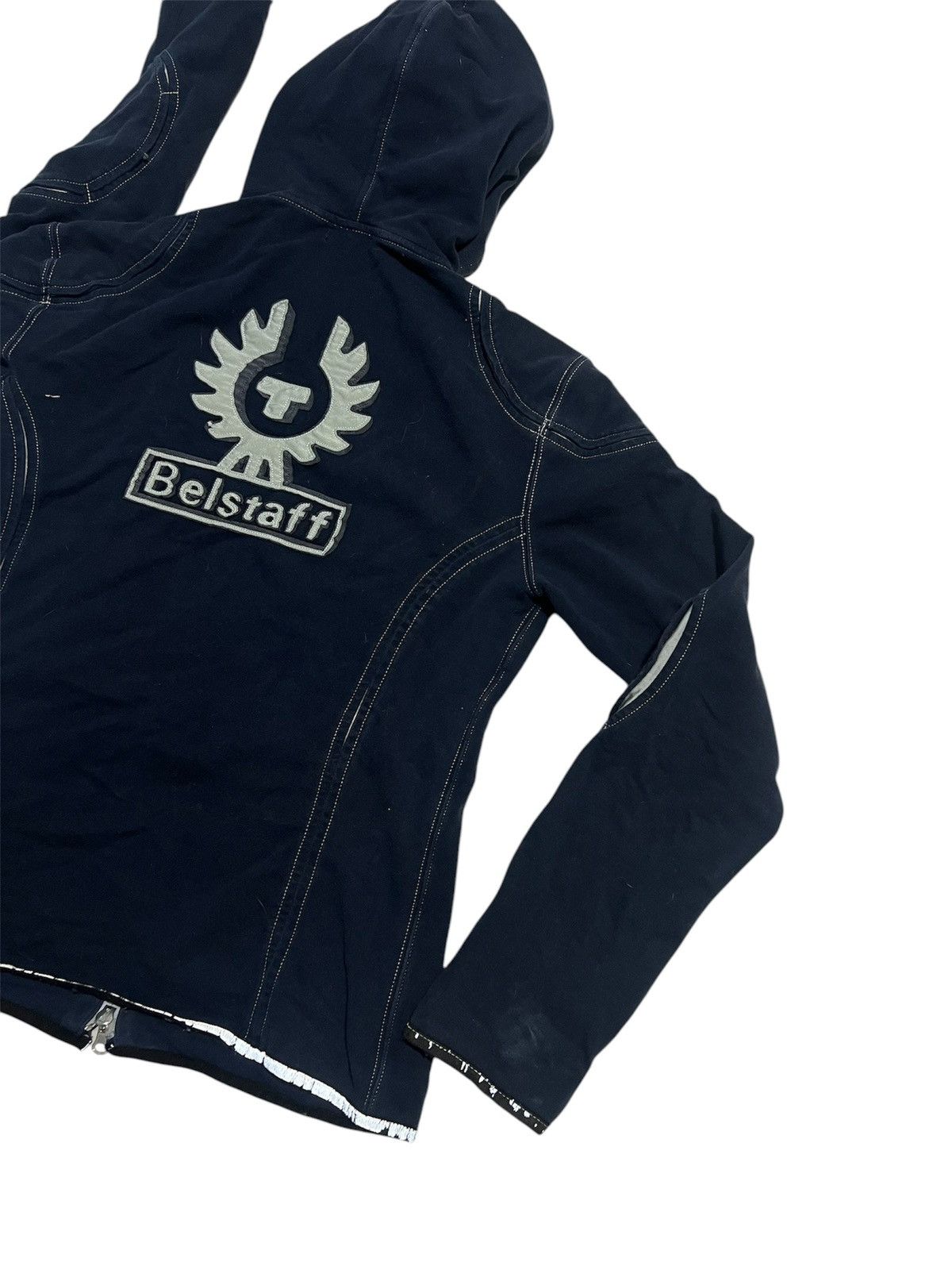 Belstaff × Vintage Vintage Belstaff brand logo reflective zip hoodie Size M / US 6-8 / IT 42-44 - 1 Thumbnail
