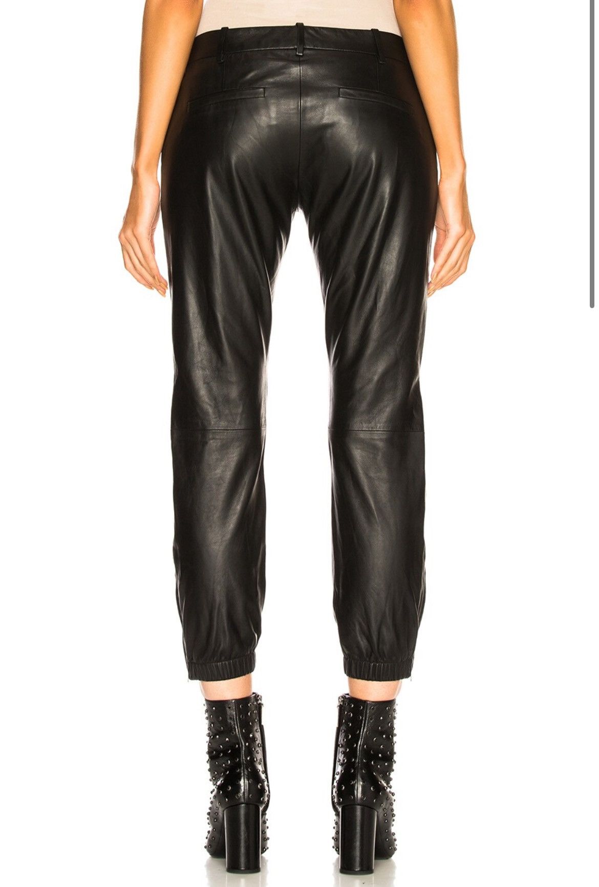Leather × Nili Lotan NILI LOTAN - "FRENCH MILITARY" LAMBSKIN Brown LEATHER PANTS Size 25" / US 0 / IT 36 - 2 Thumbnail