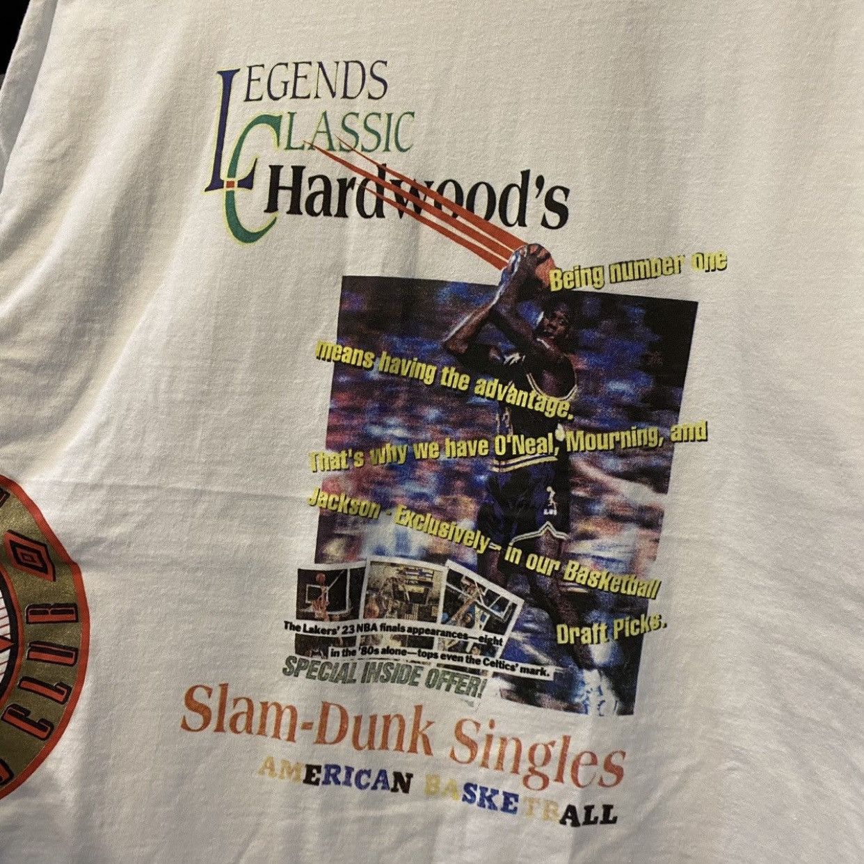 NBA Vintage 90s Hardwood's "Slam-Dunk Singles" Graphic T-Shirt Size US L / EU 52-54 / 3 - 5 Thumbnail