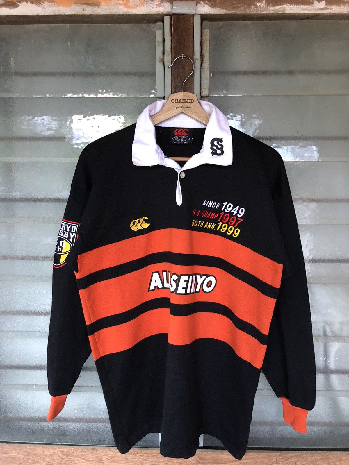 Canterbury of New Zealand Vintage 90's Canterbury Seiryo Rugby 50th Aniversary Sleeve Size US M / EU 48-50 / 2 - 5 Thumbnail