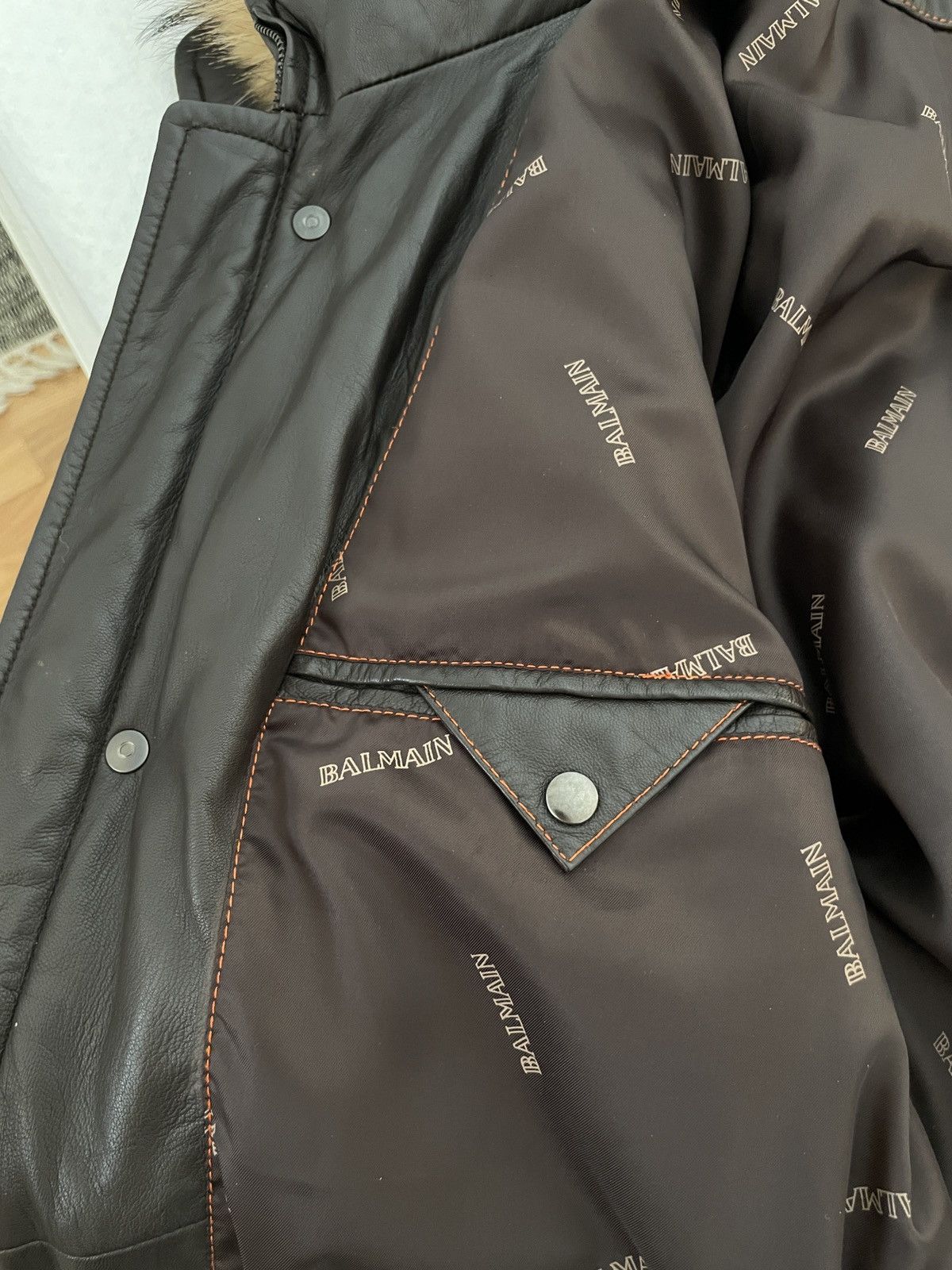 Balmain Balmain Paris Leather Down Puffer Jacket Brown Size US L / EU 52-54 / 3 - 9 Thumbnail