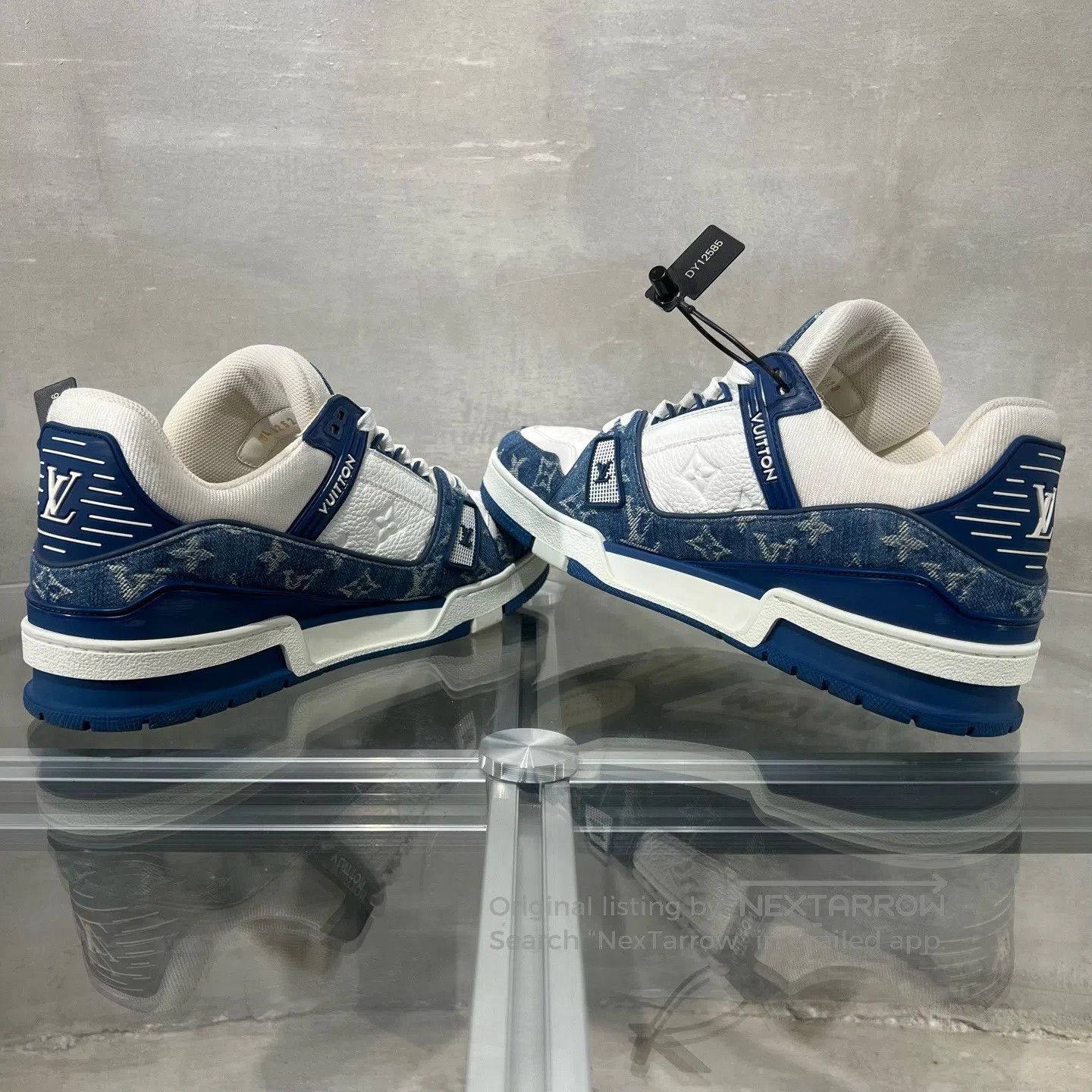 Louis Vuitton Louis Vuitton trainer White and Blue Jeans Board Shoes Size US 9 / EU 42 - 4 Thumbnail