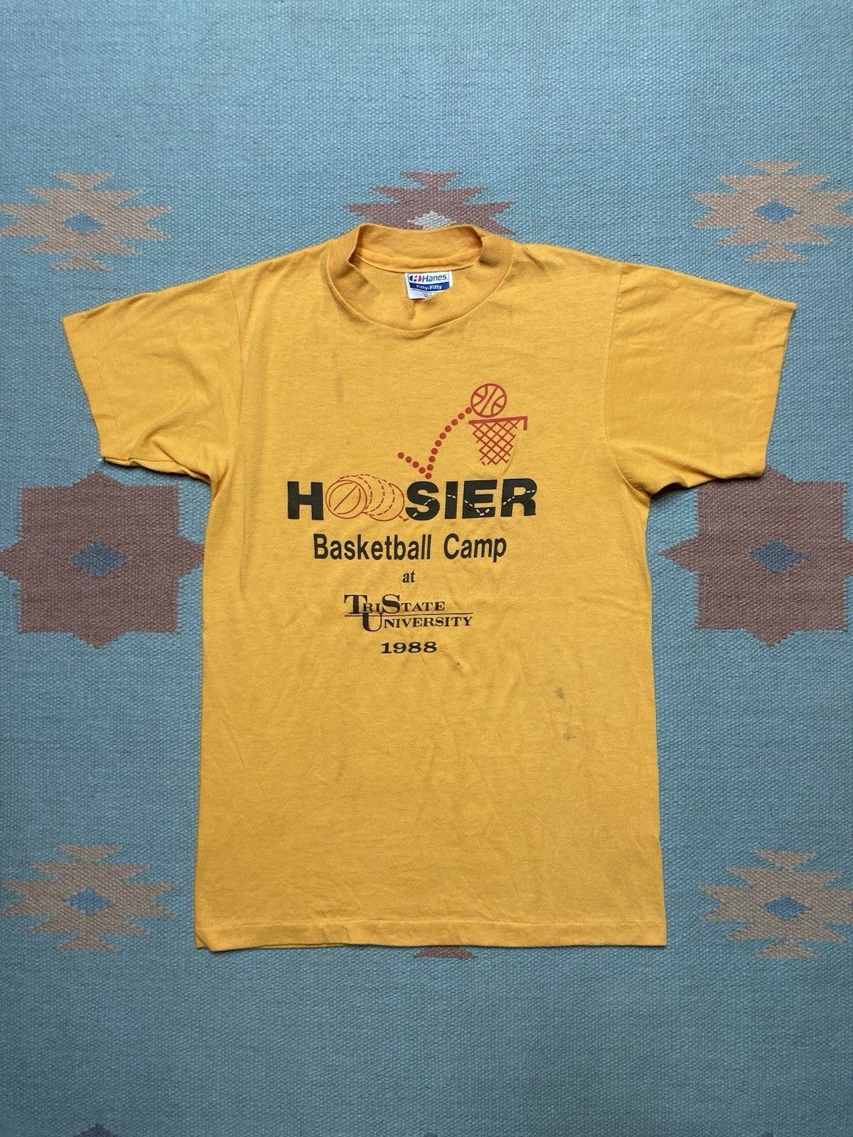 Hanes × Vintage t shirt Hoosier basketball camp Indiana tri sta university S Size US S / EU 44-46 / 1 - 1 Thumbnail