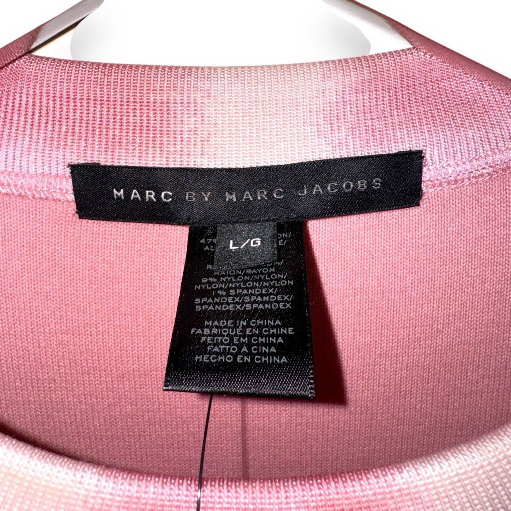 Marc by Marc Jacobs Marc by Marc Jacobs Blurred Gingham Sweatshirt In Piggy Pink Sz L Size L / US 10 / IT 46 - 2 Thumbnail