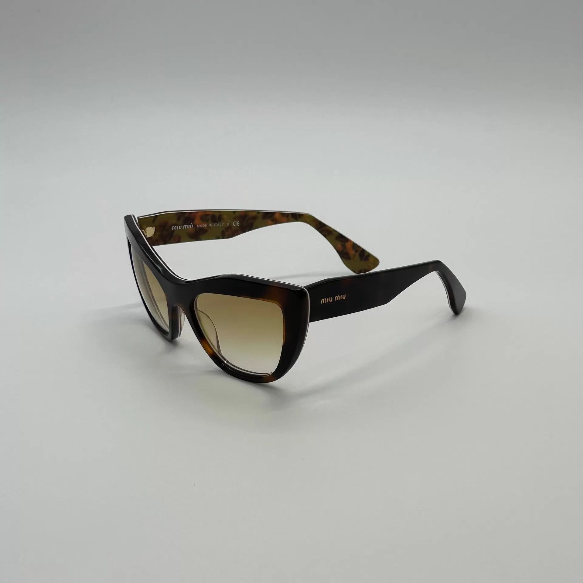 Miu Miu MIU MIU Irregular Temple Logo Sunglasses w/ Case HB6925 Size ONE SIZE - 1 Thumbnail