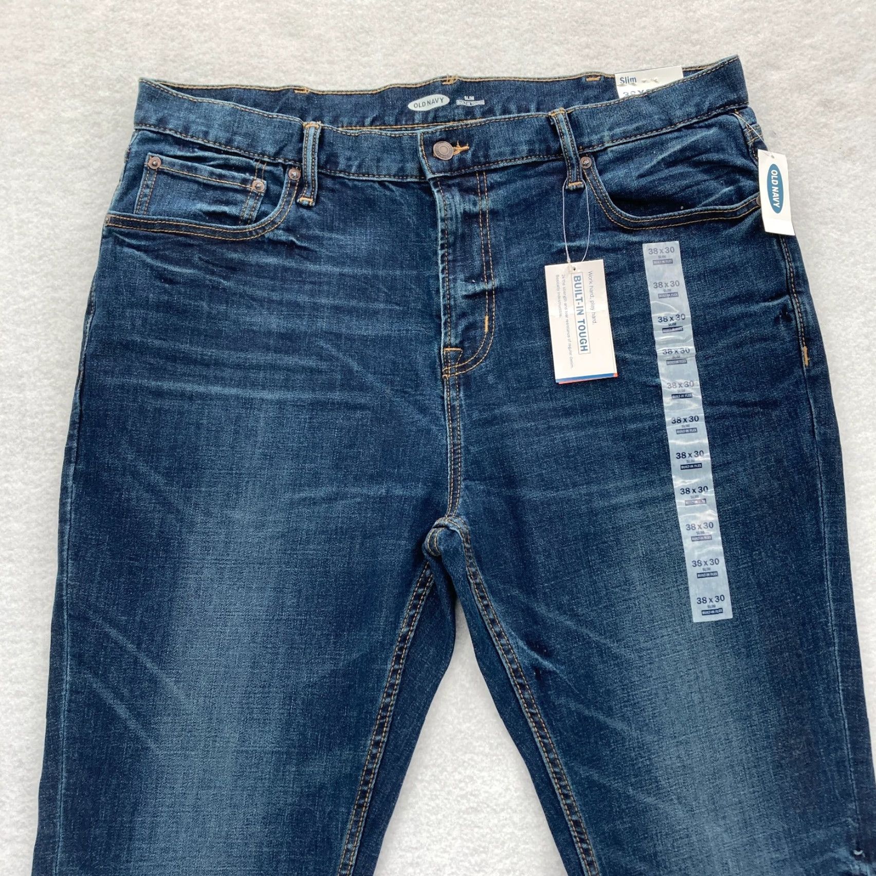 Old Navy Old Navy Jeans Mens 38x30 Slim Straight Leg Blue Stretch Denim Built In Tough Jeans Shirt? Size US 38 / EU 54 - 2 Thumbnail