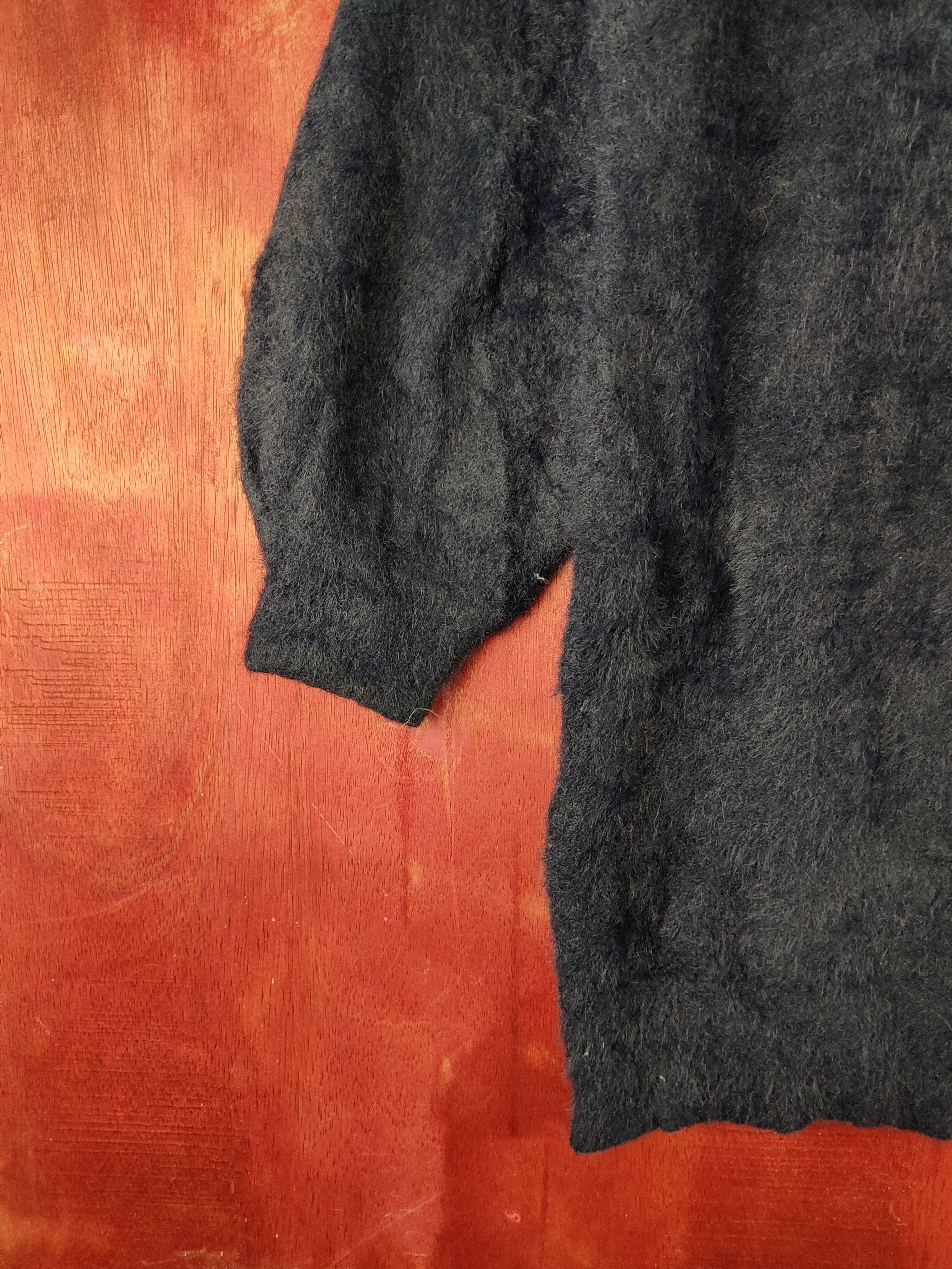 Homespun Knitwear × Japanese Brand × Vintage Back Number Navy Shag Shaggy Fur Mohair Knitwear #S2175 Size M / US 6-8 / IT 42-44 - 4 Thumbnail