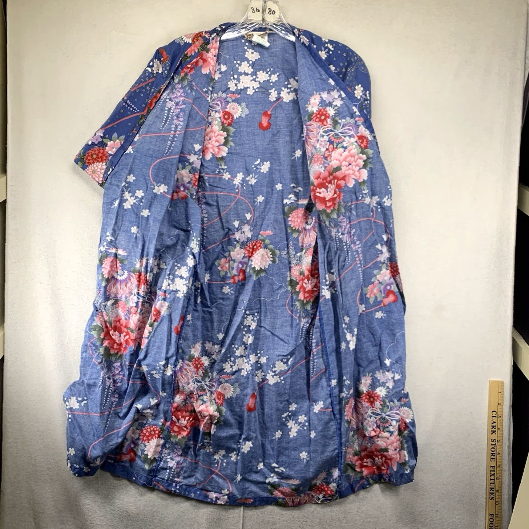 Vintage VINTAGE Bohemian Womens Blouse 2XS Cotton Floral Kimono Wrap Top Fall Spring Summer Size XXS / US 00 / IT 34 - 3 Thumbnail