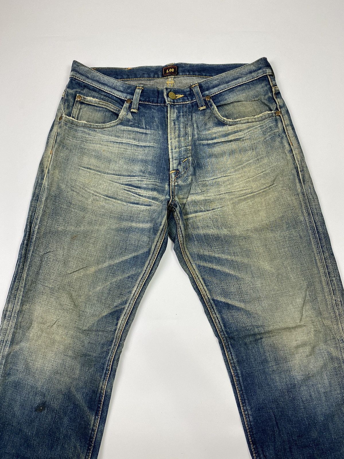 Japanese Brand × Jean × Lee 💥Faded💥 lee dirty fade mudwash jeans denim pant Size US 34 / EU 50 - 3 Thumbnail