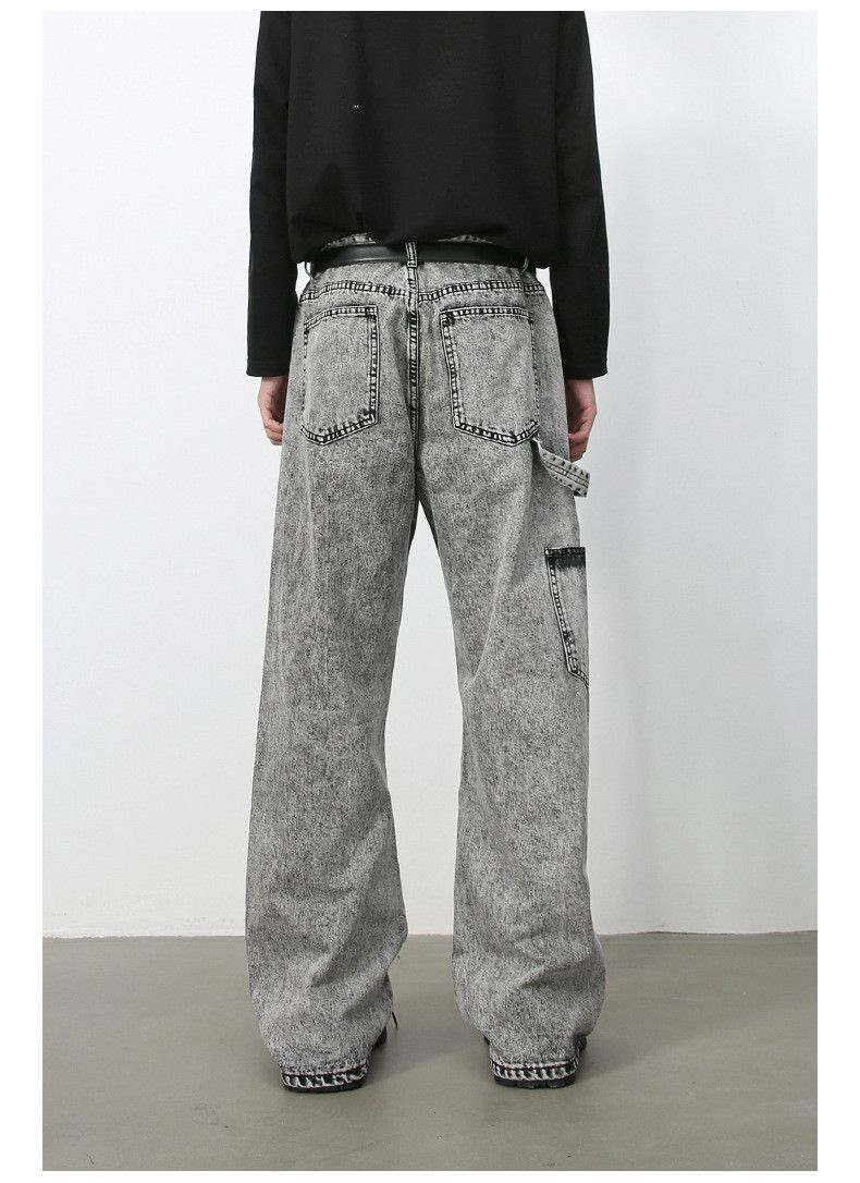 Japanese Brand American Retro Gray Multi-Pocket Street Loose Wide-Leg Jeans Size US 32 / EU 48 - 5 Thumbnail