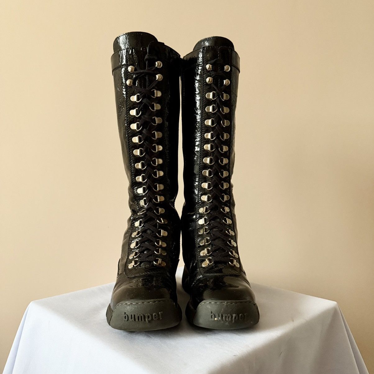 Hysteric Glamour Vintage Y2K Bumper Boxing Racing Zip Lace Up Boots Size US 7 / IT 37 - 2 Thumbnail