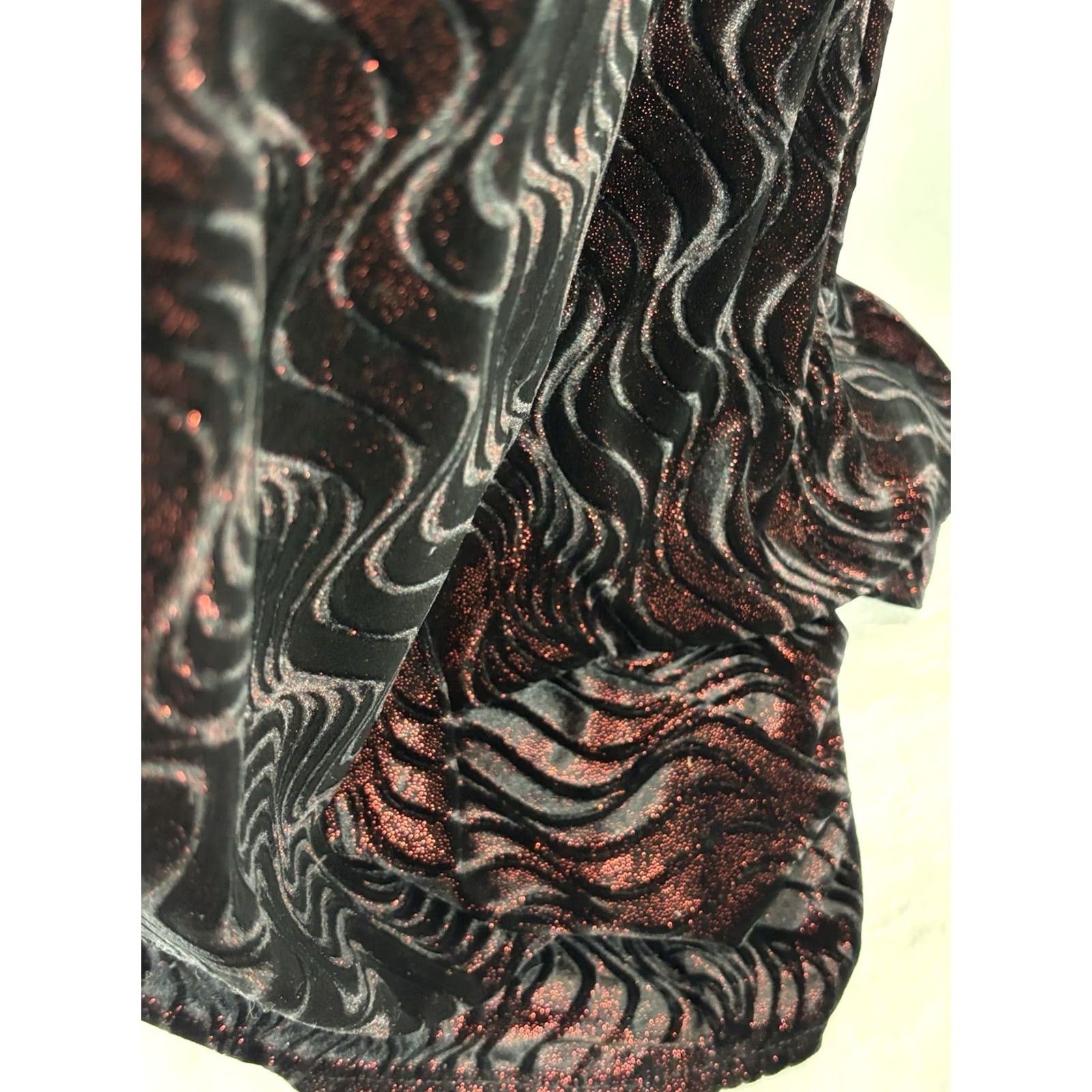 Vintage VINTAGE JS Boutique Maxi Formal Dress 12 Black Red Shimmer Velour Glitter 90s Y2K Fairy Grunge Gothic Glam Women Size XL / US 12-14 / IT 48-50 - 6 Thumbnail