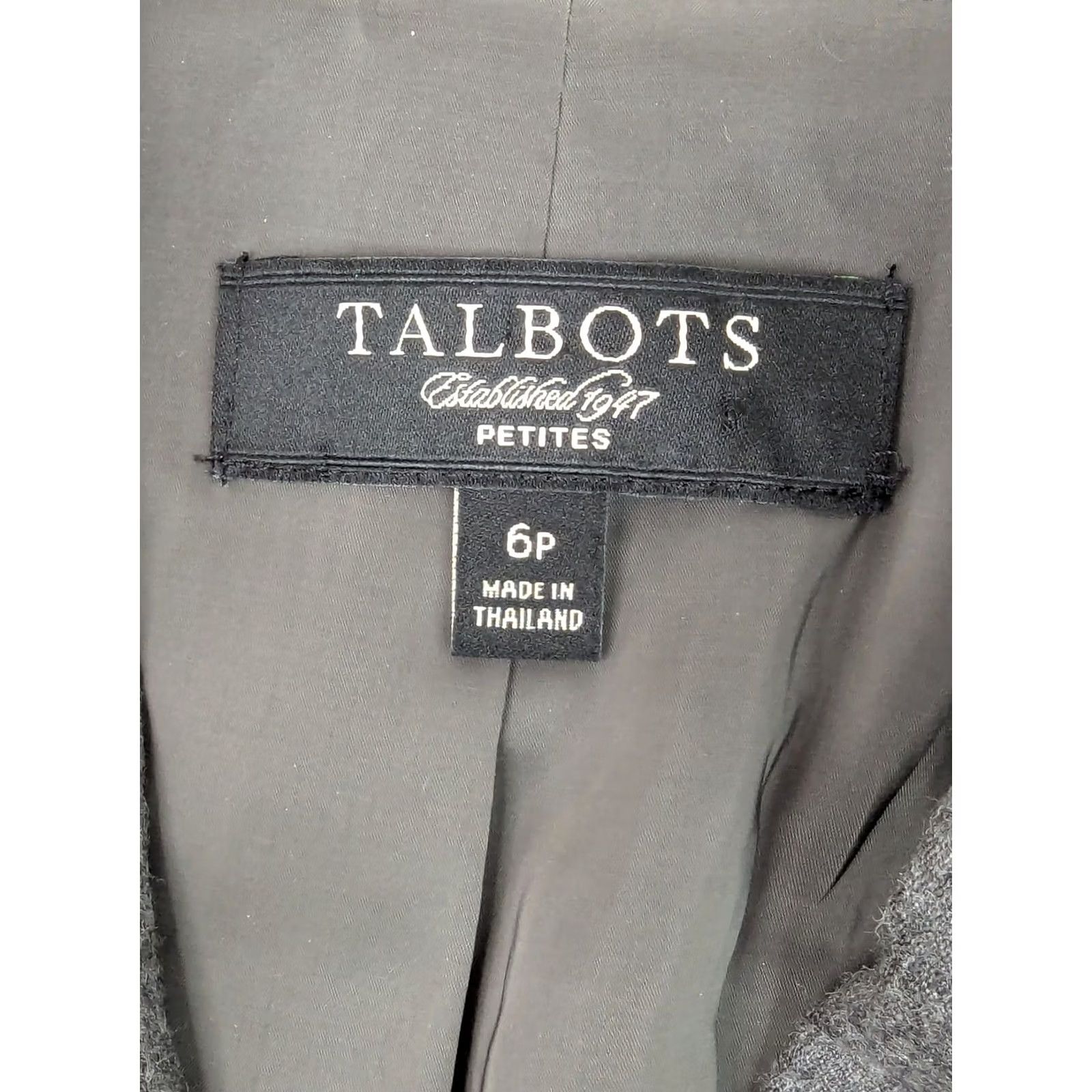 Talbots VINTAGE Talbots Petites Wool Lined 2-Button Blazer Women 6P Gray Heathered Institutional? Size M / US 6-8 / IT 42-44 - 4 Thumbnail