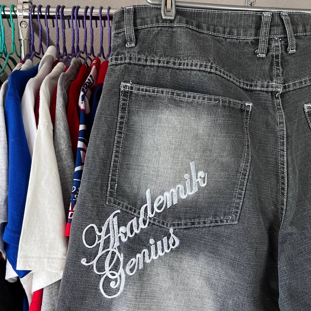 Akademiks × Vintage Vintage Akademiks Rap Wide Baggy Denim Shorts Jnco Style Size US 36 / EU 52 - 4 Thumbnail
