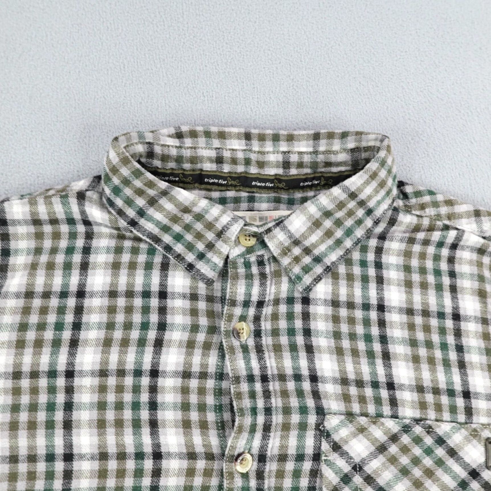 Vintage VINTAGE Triple Five Soul Shirt Mens S Green Plaid Cotton Flannel Button-Up Long Sleeve Collared - Mens Small Green Plaid Button-Up Flannel Shirt Size US S / EU 44-46 / 1 - 2 Thumbnail