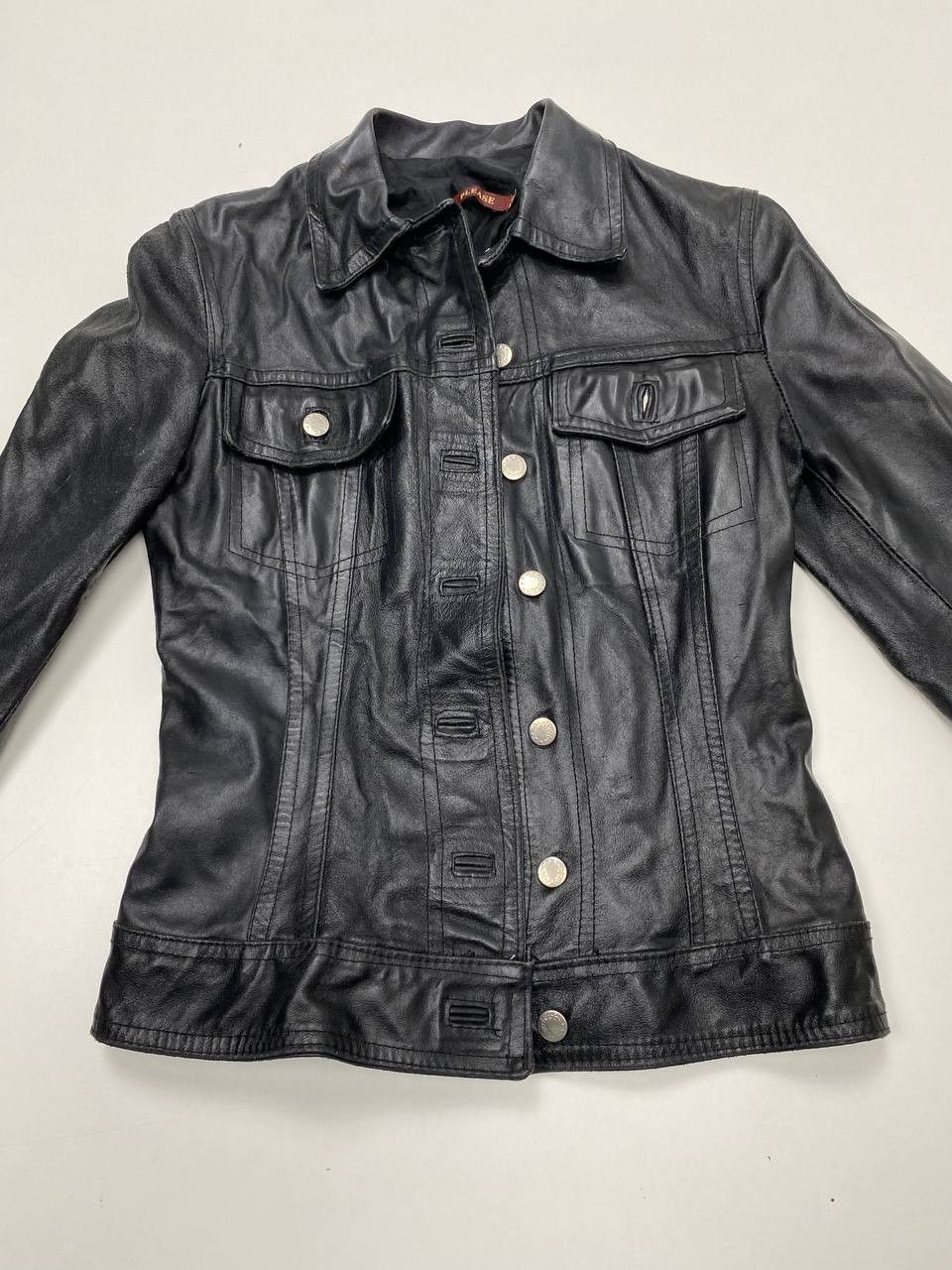 Vera Pelle Please Vera Pelle Black Leather Jacket Women S Vintage 90s Size S / US 4 / IT 40 - 2 Thumbnail