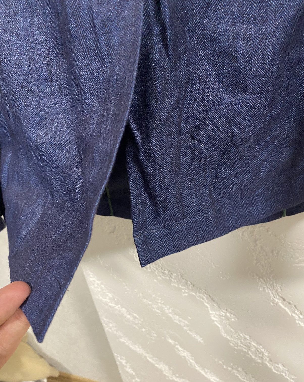 Luigi Borrelli Luigi Borelli Napoli Blue Linen Light Coat Jacket Size: 54 Size US L / EU 52-54 / 3 - 14 Thumbnail