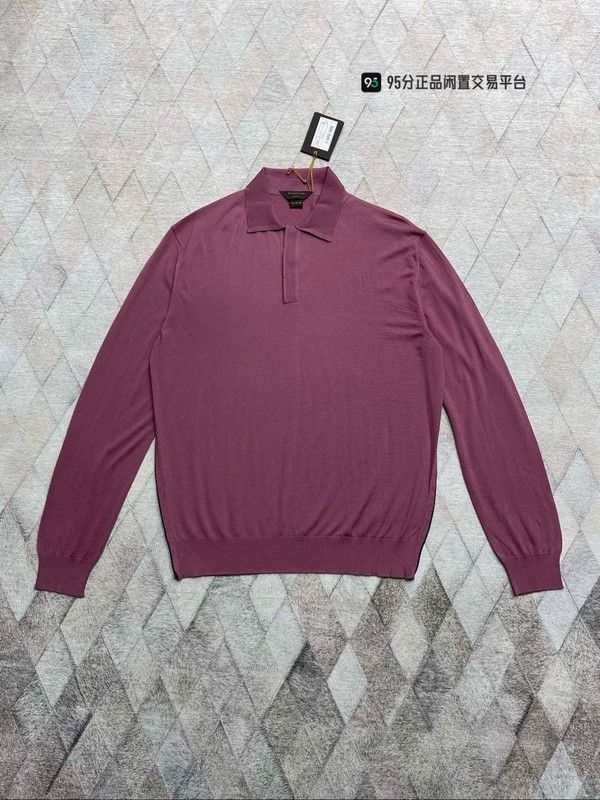 Ermenegildo Zegna Zegna Fine Wool Long - Sleeve Lapel Polo Shirt Size US L / EU 52-54 / 3 - 1 Thumbnail