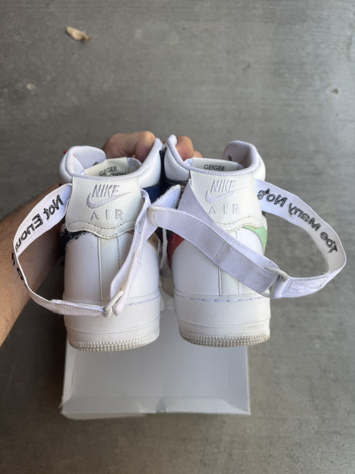 John Geiger JOHN GEIGER X NIKE AIR FORCE 1 HIGH MISPLACED CHECKS SIZE 13 Size US 13 / EU 46 - 4 Thumbnail