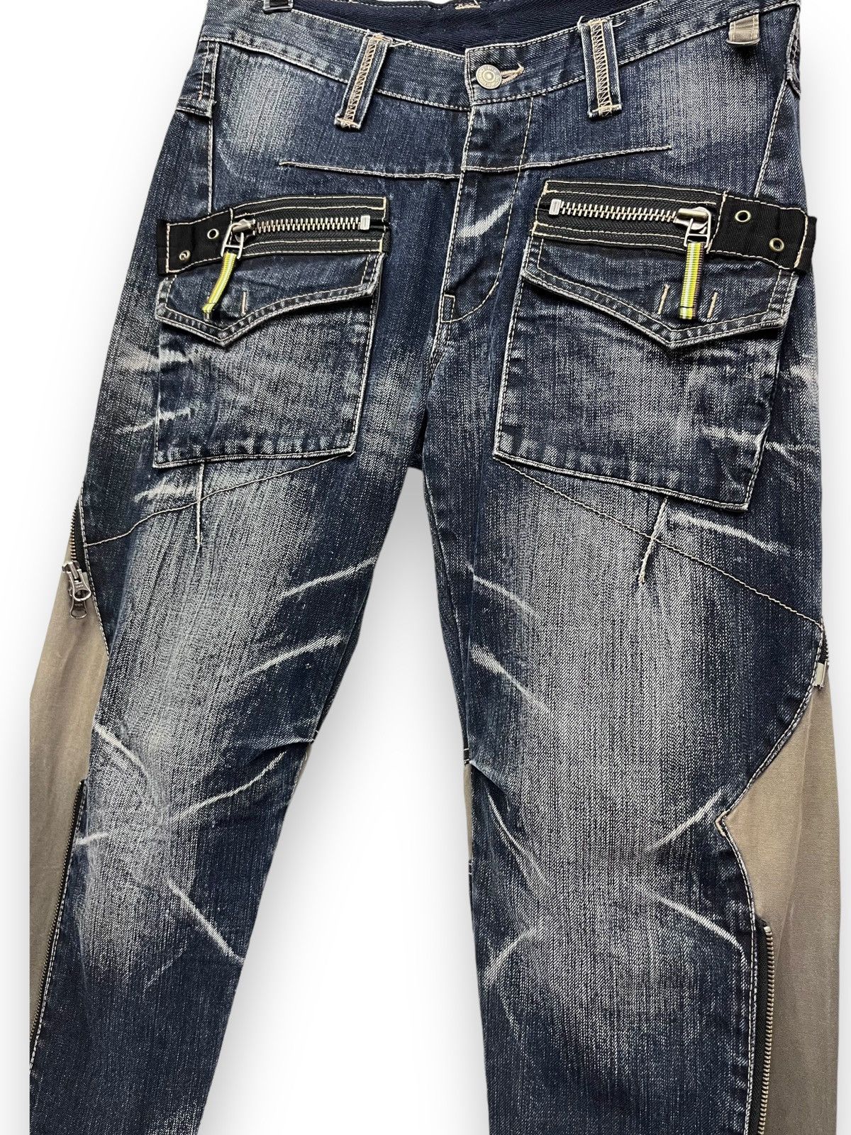 PPFM 🔥FYE🔥PPFM Punk MultiZipper Hybrid Denim Bush Pants Size US 30 / EU 46 - 14 Thumbnail