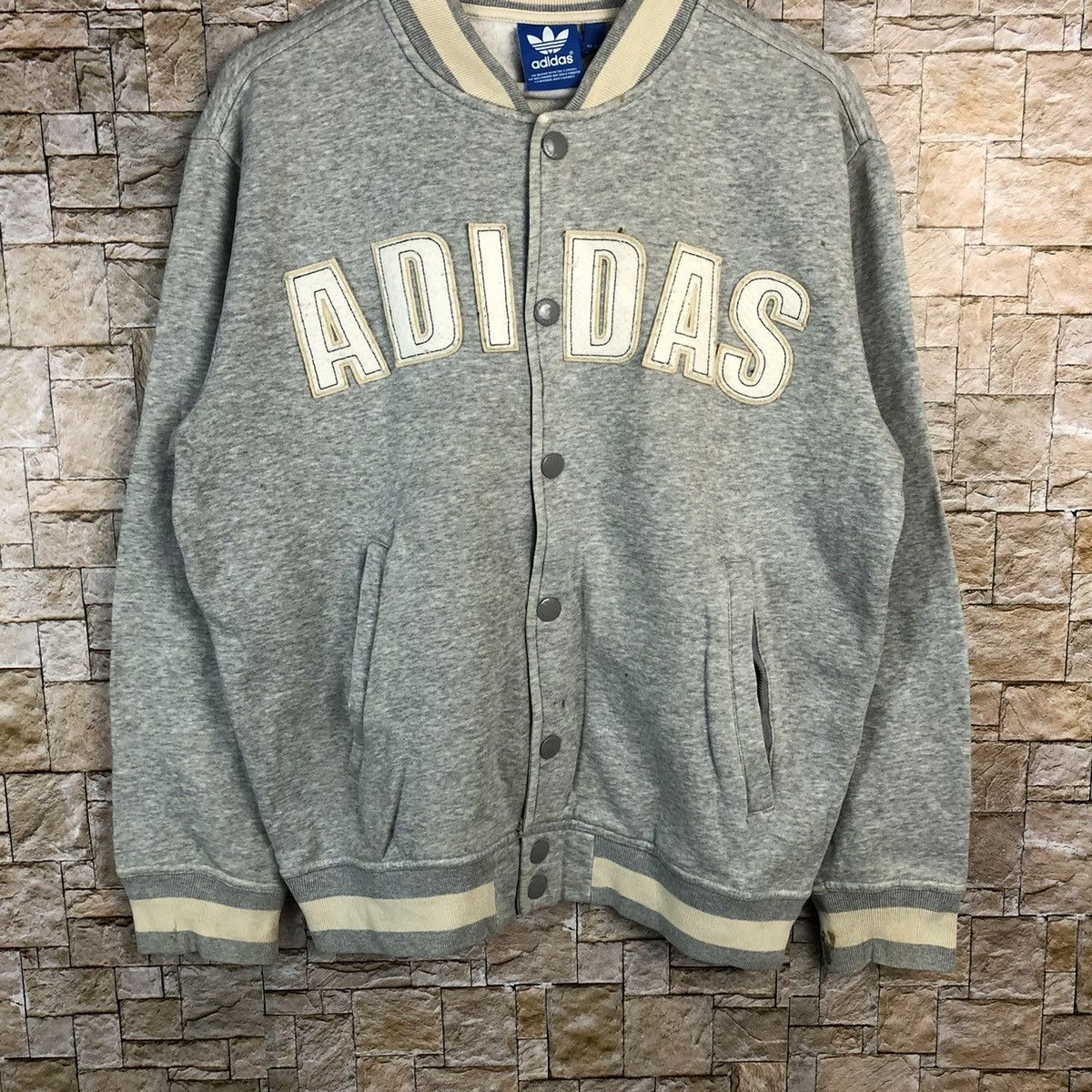 Adidas Adidas vintage Grey Bombers varsity Jacket #A875 Size US M / EU 48-50 / 2 - 3 Thumbnail