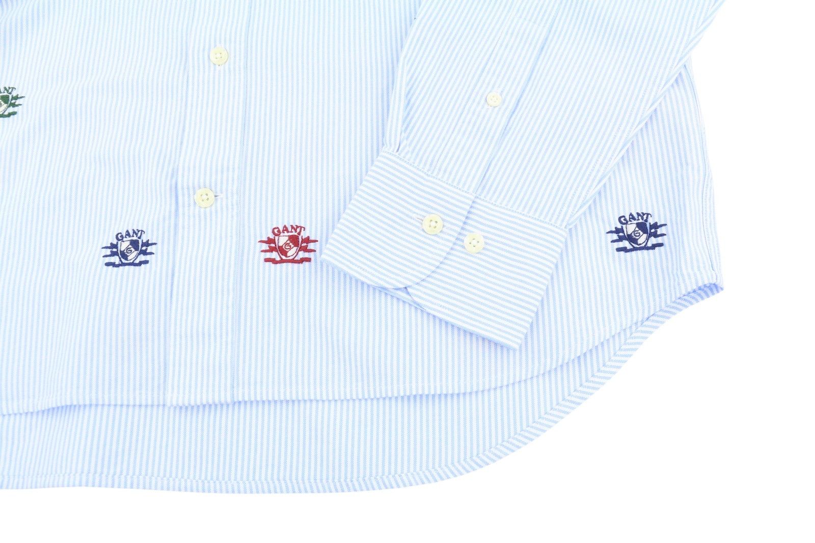 Gant REL EMB CREST OXFORD S Capri Blue Embroidered Shirt 87513 Size US S / EU 44-46 / 1 - 5 Thumbnail