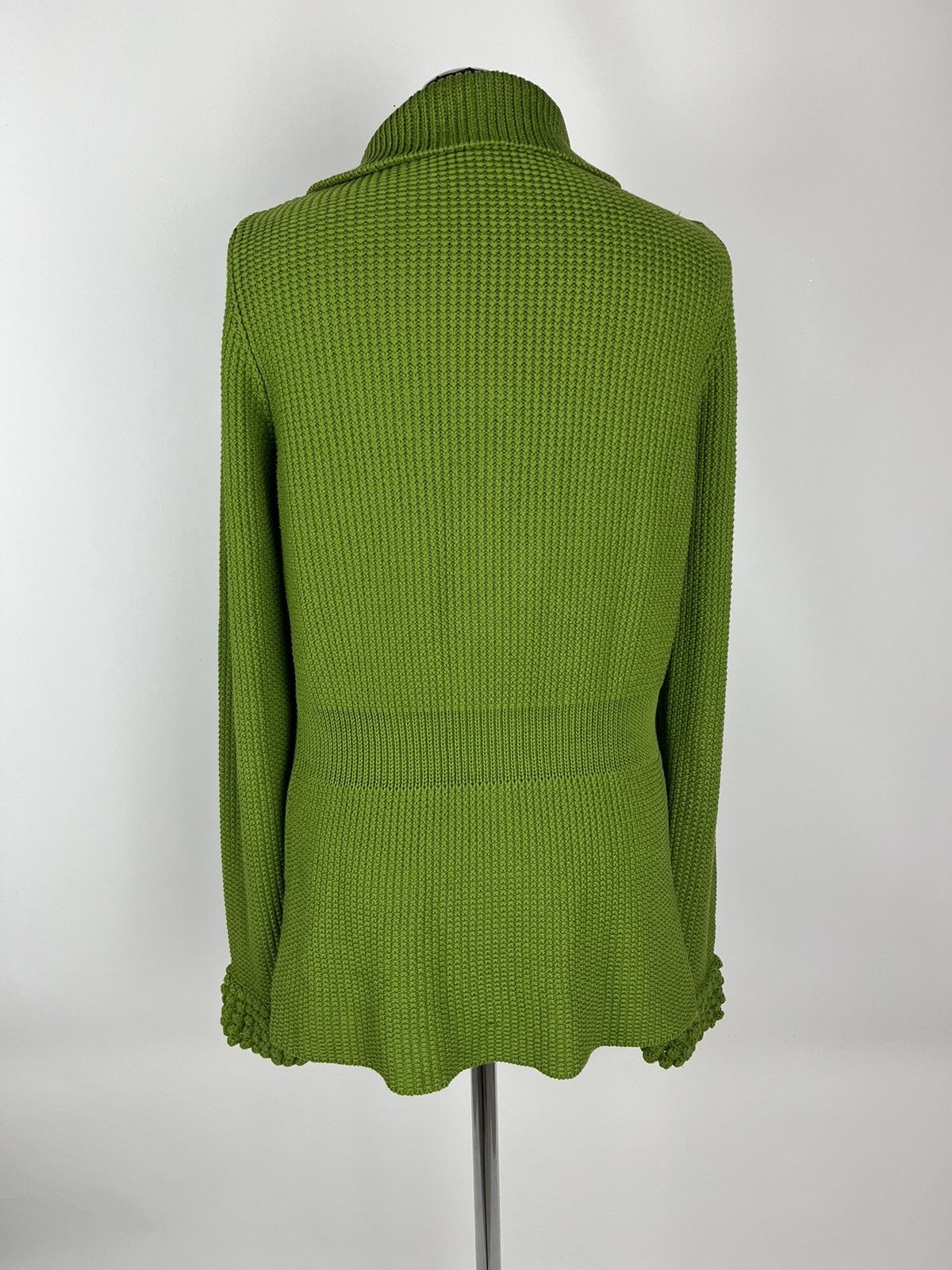 Designer × Malo Malo Green Cotton Knit Button Cardigan Blazer Womens (0411) Size M / US 6-8 / IT 42-44 - 3 Thumbnail
