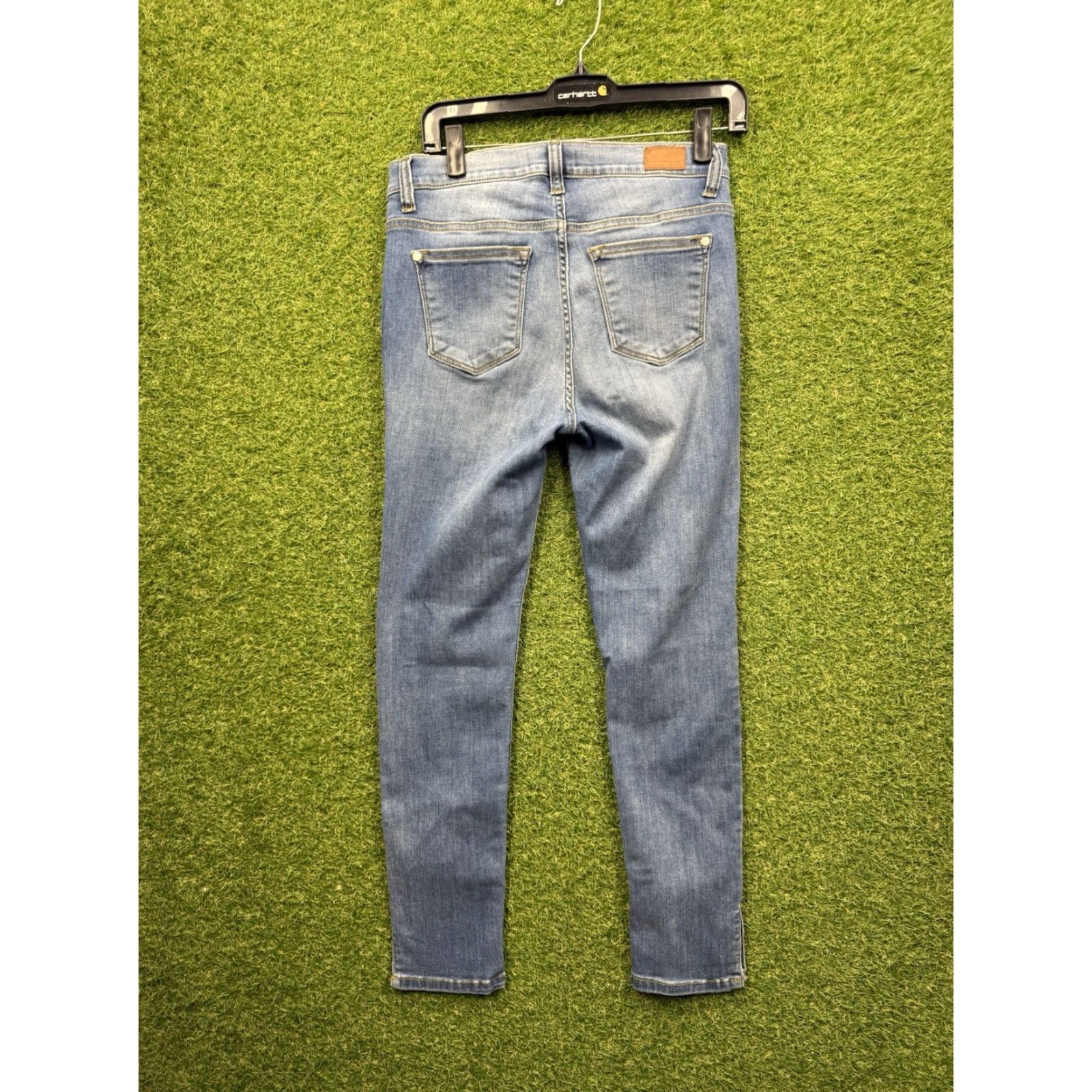 Denime Judy Blue Jeans Womens 7/28 Blue Skinny Fit Stretch Denim Slit Cuff JB8278MD Jeans Size 28 Blue Slim 5-Pocket Womens Regular Winter Summer Spring Fall Size 28" / US 6 / IT 42 - 2 Thumbnail