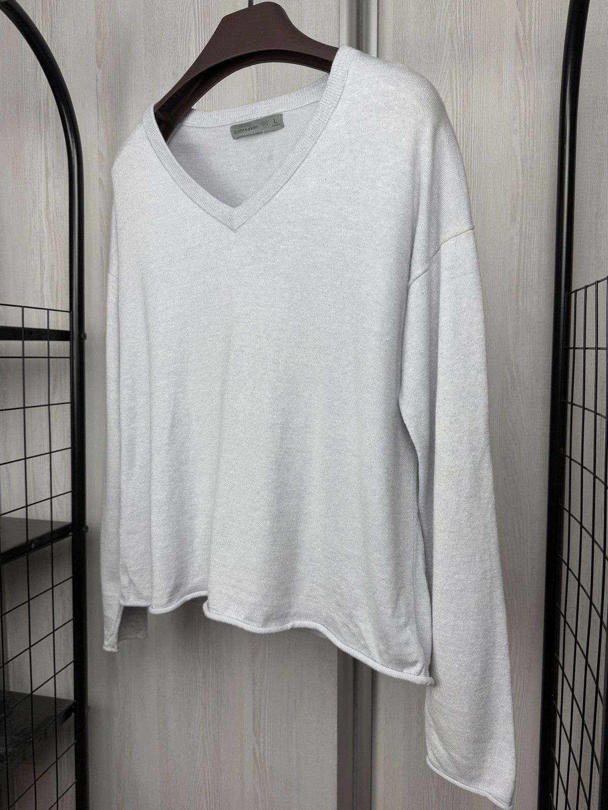 Icebreaker Icebreaker Wool Linen grey outdoor hiking sweater size L Size L / US 10 / IT 46 - 5 Thumbnail