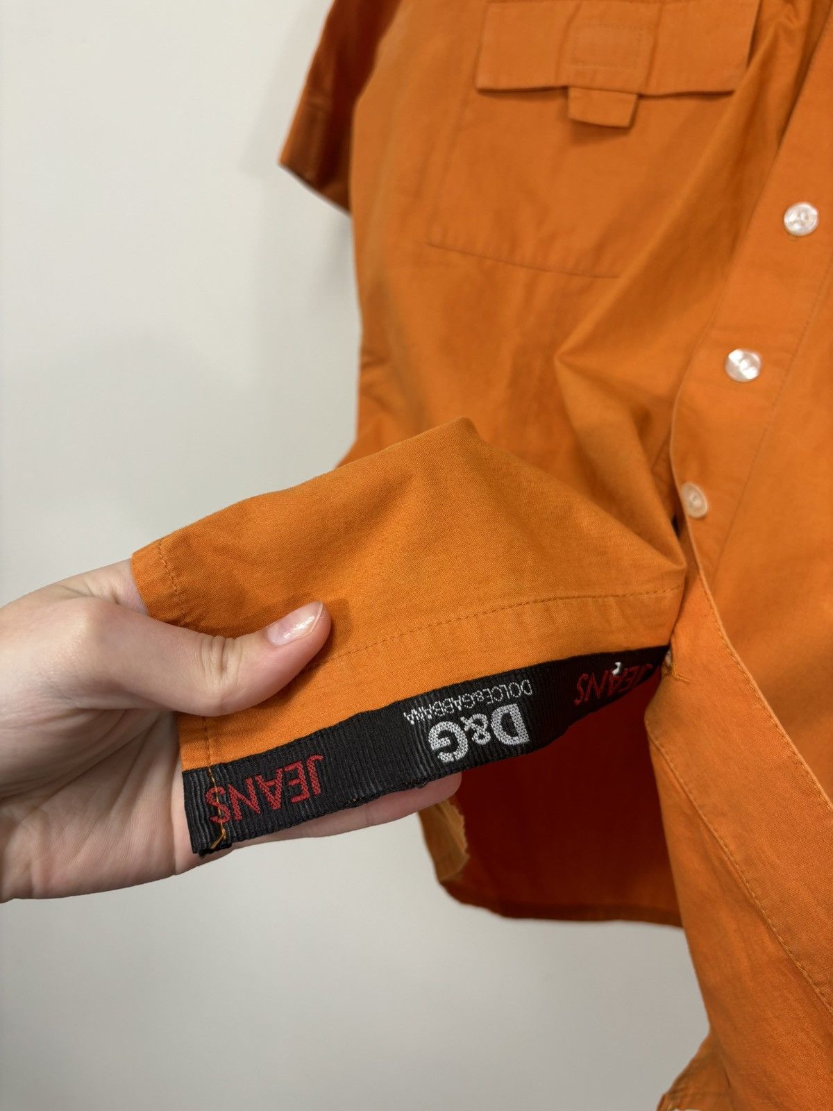 Dolce & Gabbana Vintage Dolce & Gabbana Orange Pocket Short Sleeve Shirt Size US M / EU 48-50 / 2 - 22 Thumbnail