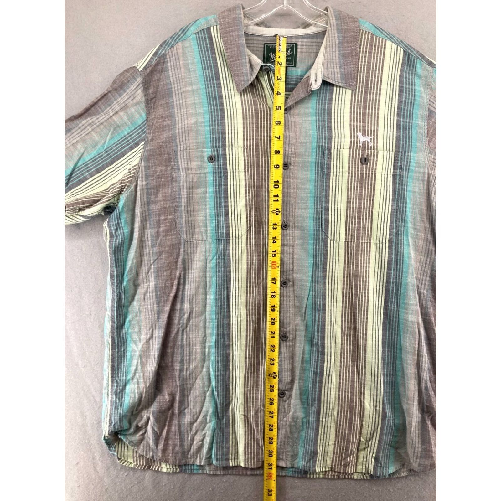 Vintage Woolrich Shirt 2XL Striped Button-Up Outdoor Casual Mens Shirt IIIOh? Size US XXL / EU 58 / 5 - 3 Thumbnail