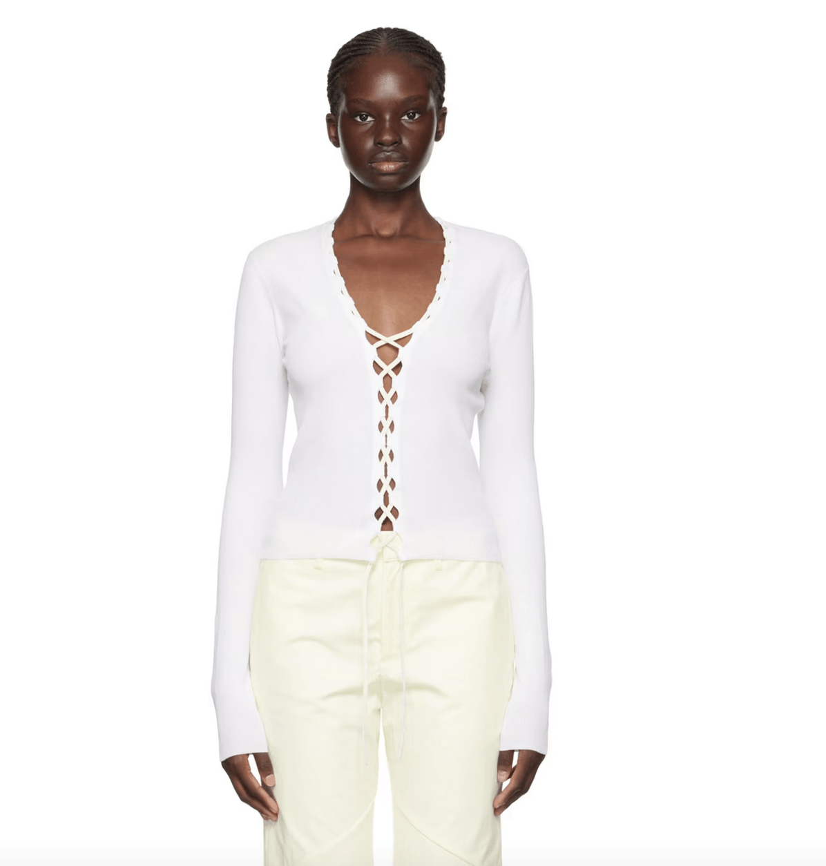 Dion Lee Dion Lee Off White Bichrome Cardigan Size S / US 4 / IT 40 - 7 Thumbnail