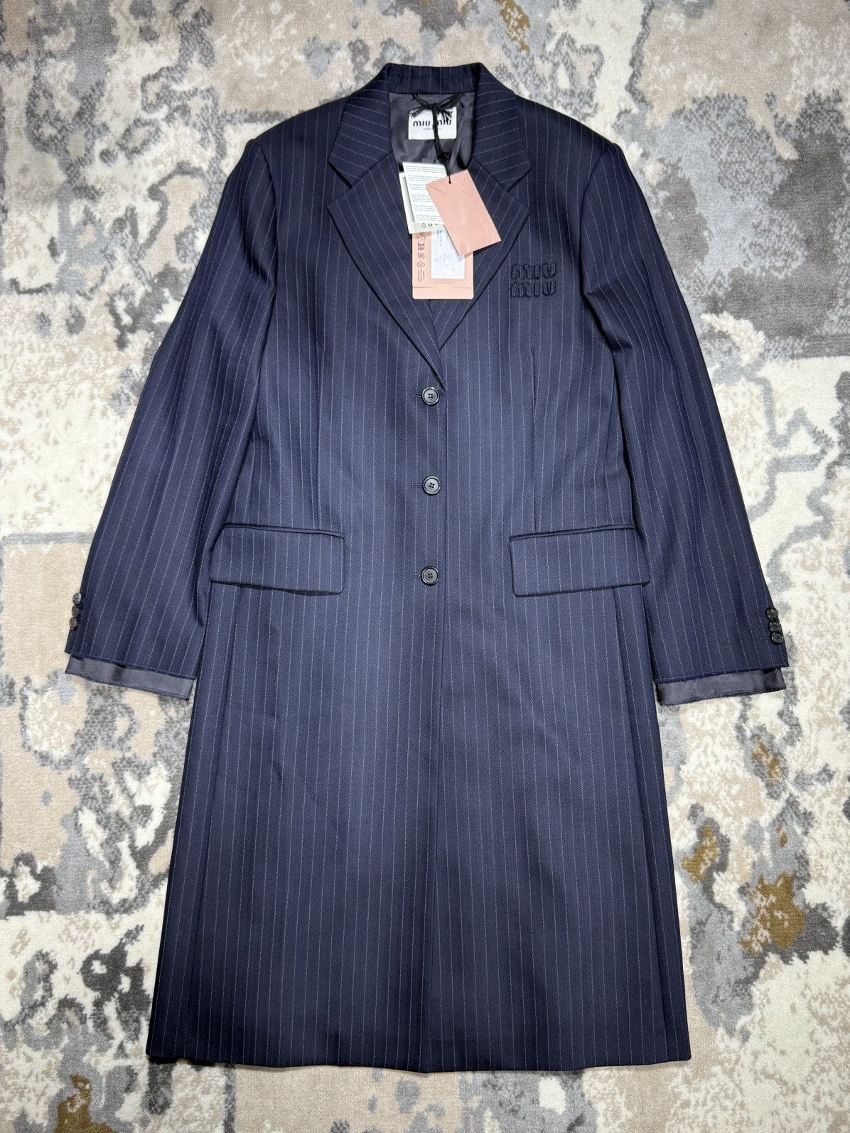 Miu Miu RARE Miu miu pinstripes single breasted coat Size US M / EU 48-50 / 2 - 1 Thumbnail